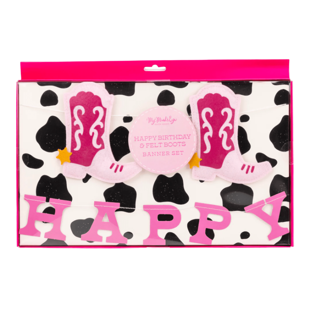 Cowgirl Happy Birthday Banner Set - bubblegum market