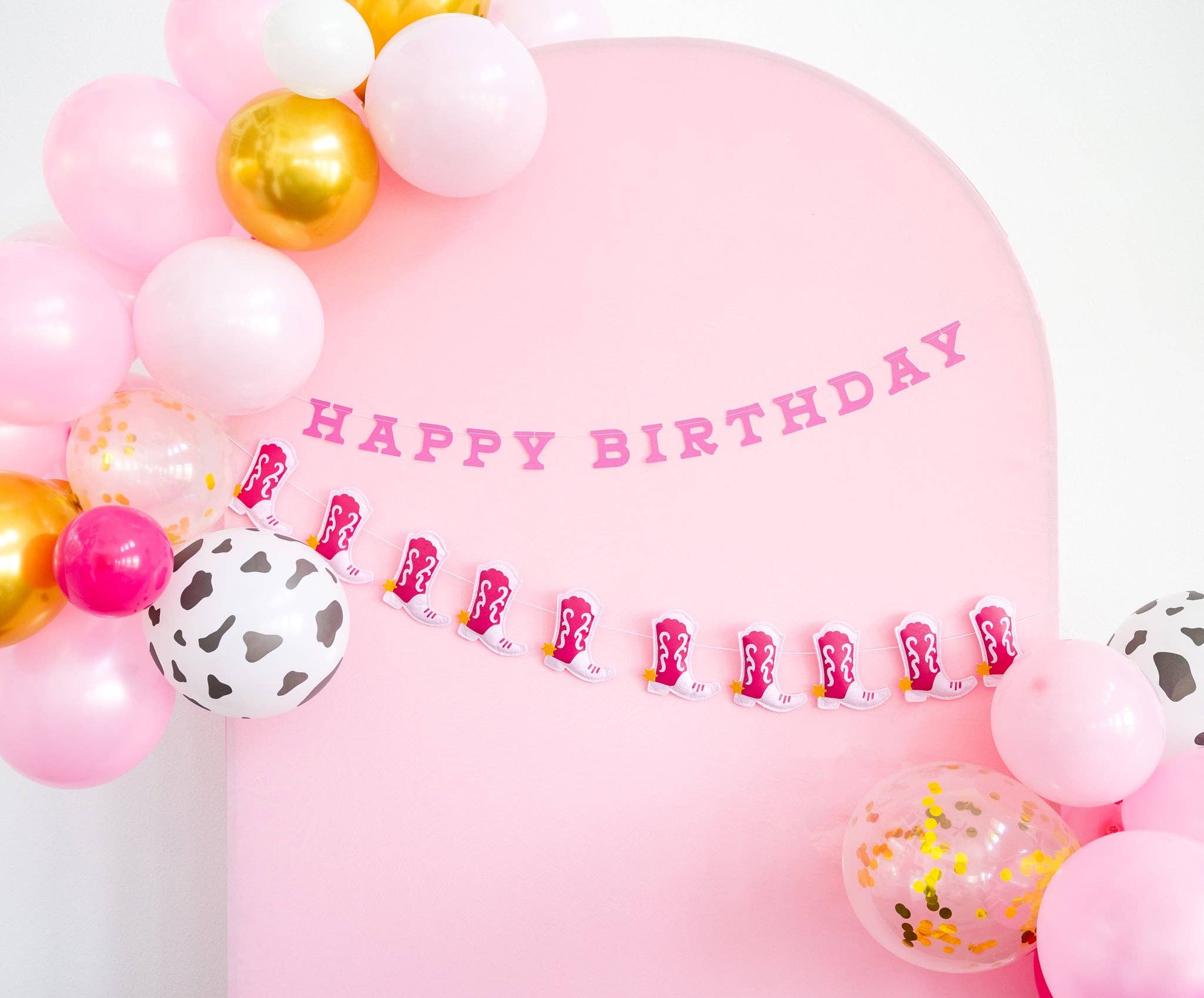 Cowgirl Happy Birthday Banner Set - bubblegum market