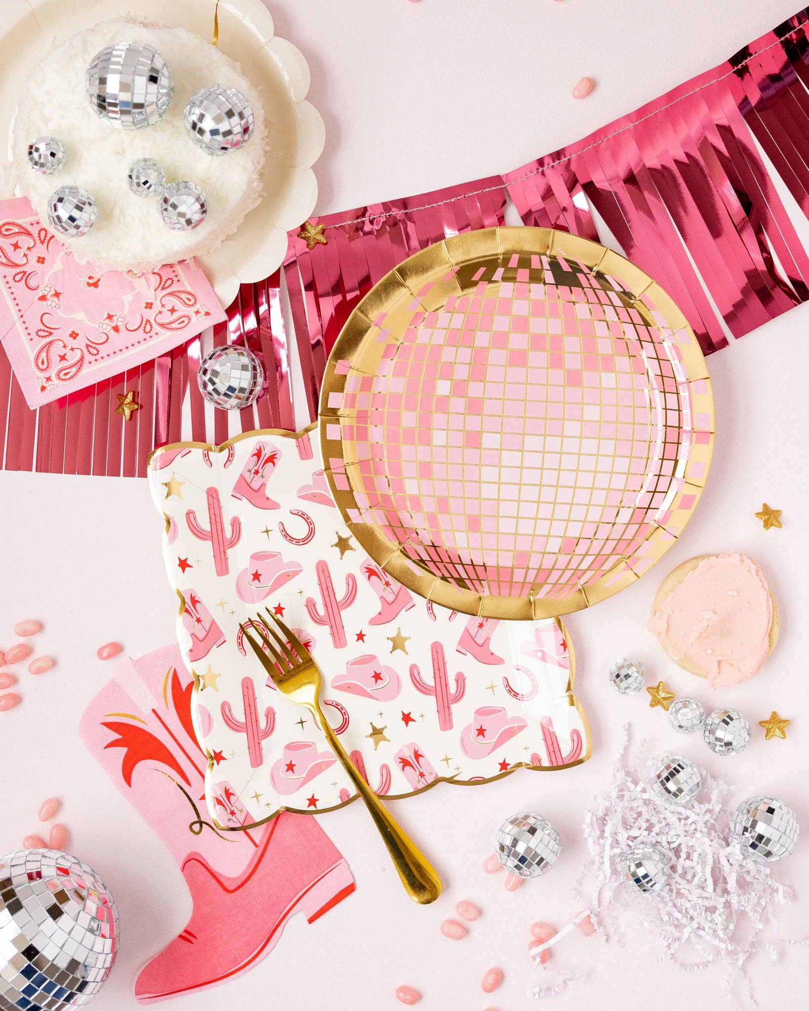 Cowgirl Pattern Paper Plates 9" - bubblegum market