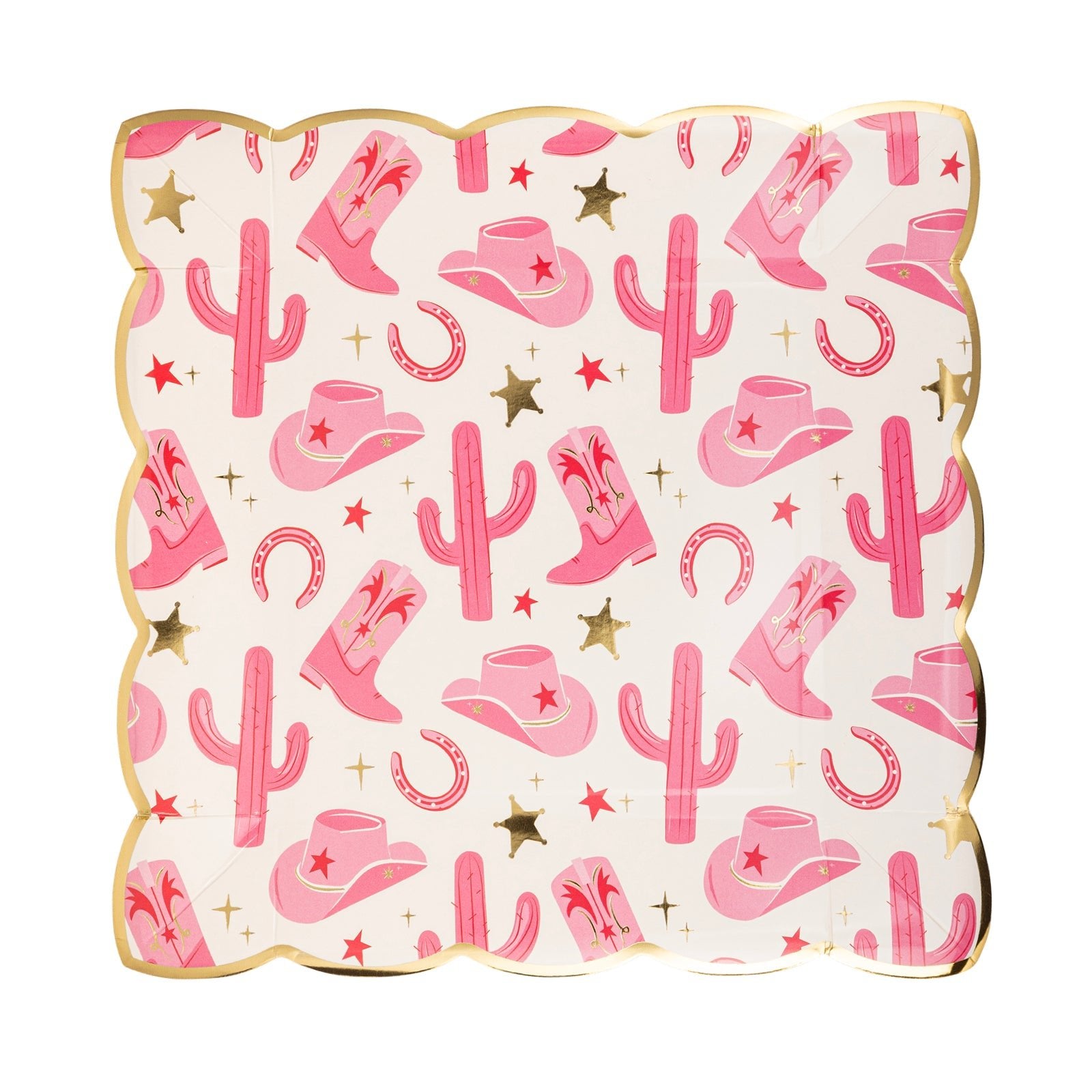 Cowgirl Pattern Paper Plates 9" - bubblegum market