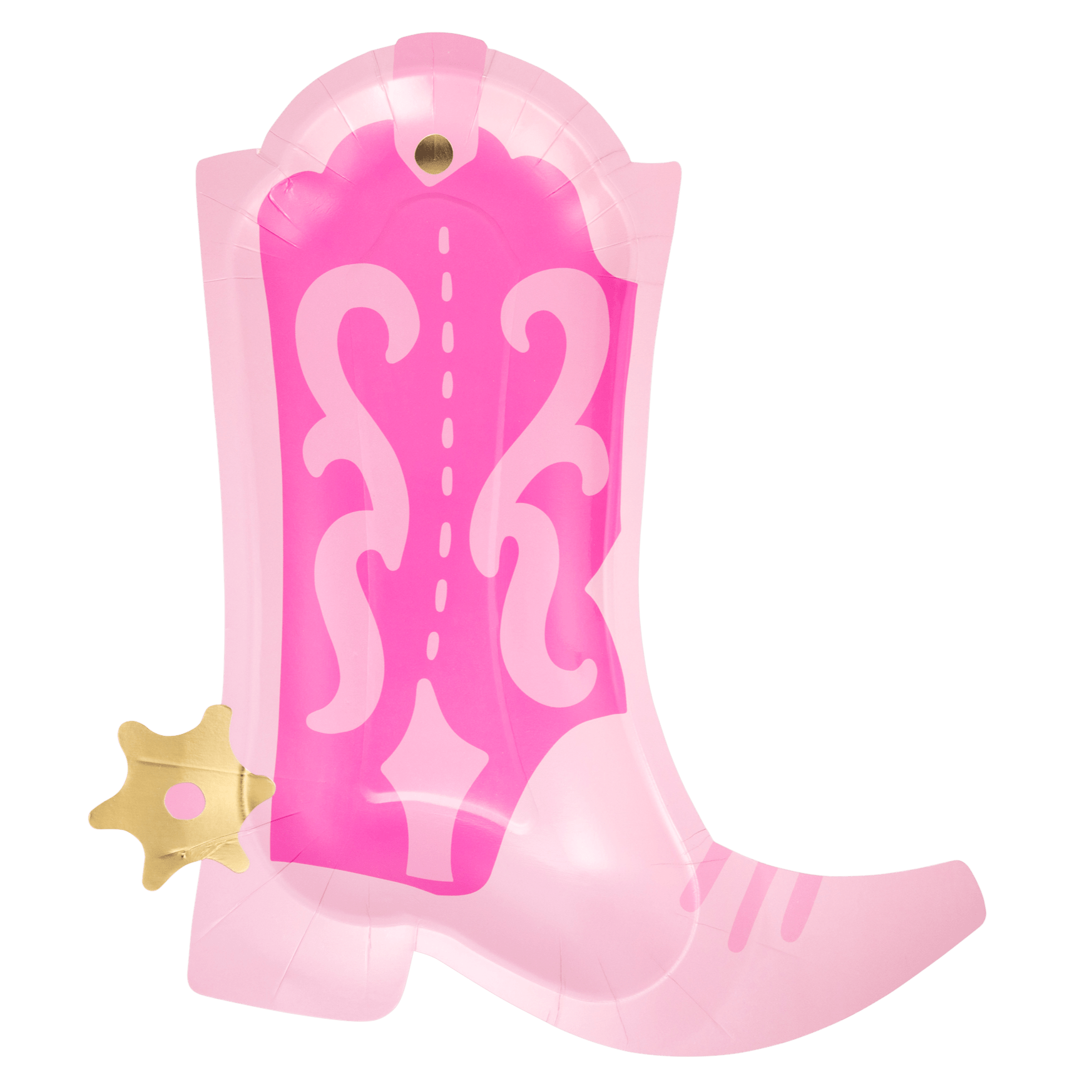 Cowgirl Pink Boot Shaped Plates 11" - bubblegum market