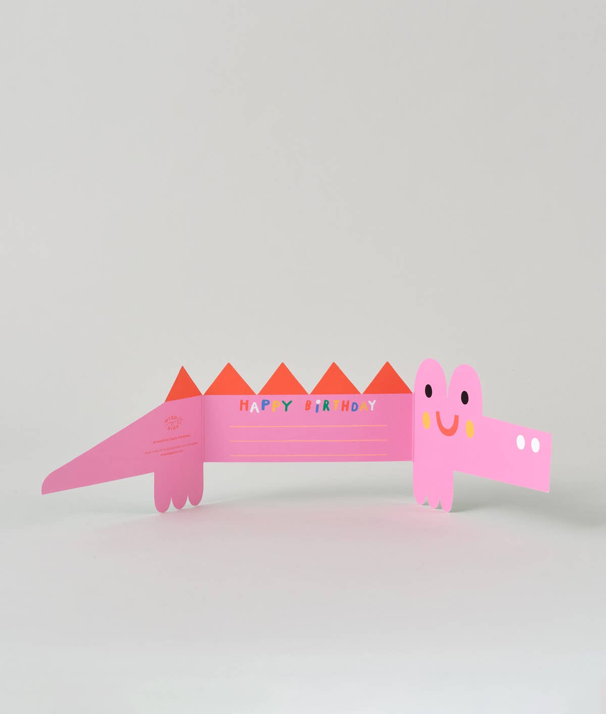 'Croc' Fold Out Kid's Birthday Card - bubblegum market