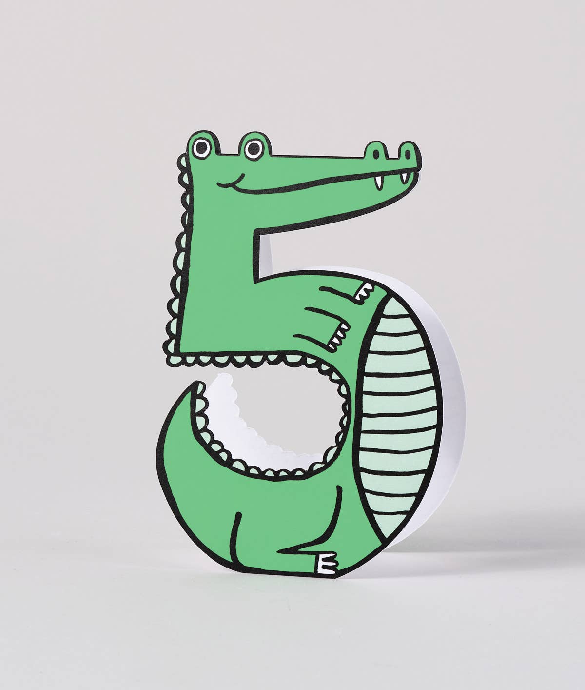 'Croc' Kid's 5th Birthday Number Card - bubblegum market