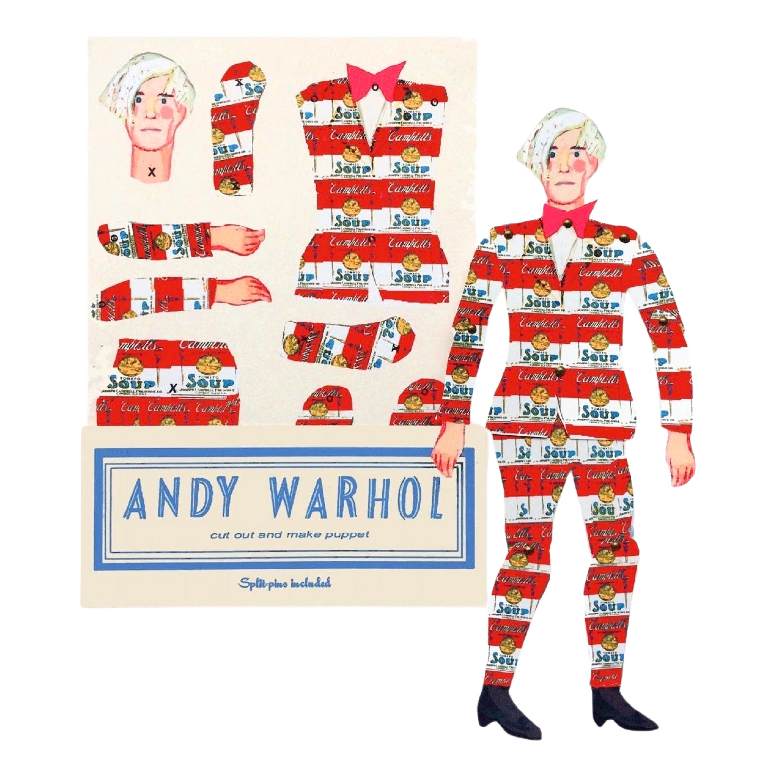Cut & Make Andy Warhol Articulated Paper Doll - bubblegum market