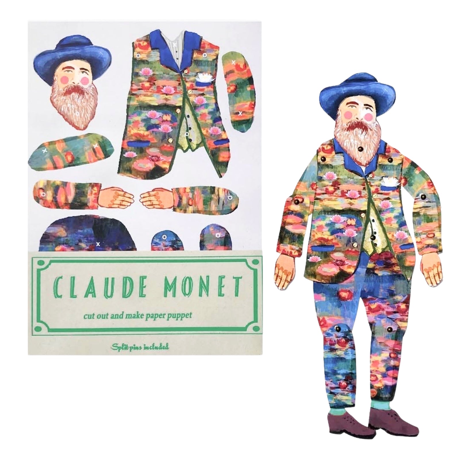Cut & Make Claude Monet Paper Puppet - bubblegum market