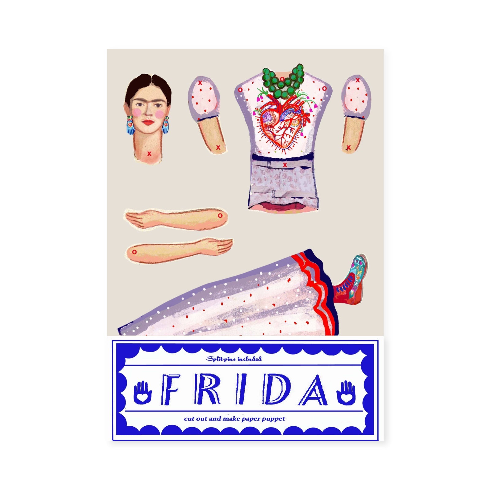 Cut & Make Frida Kahlo Articulated Paper Doll - bubblegum market