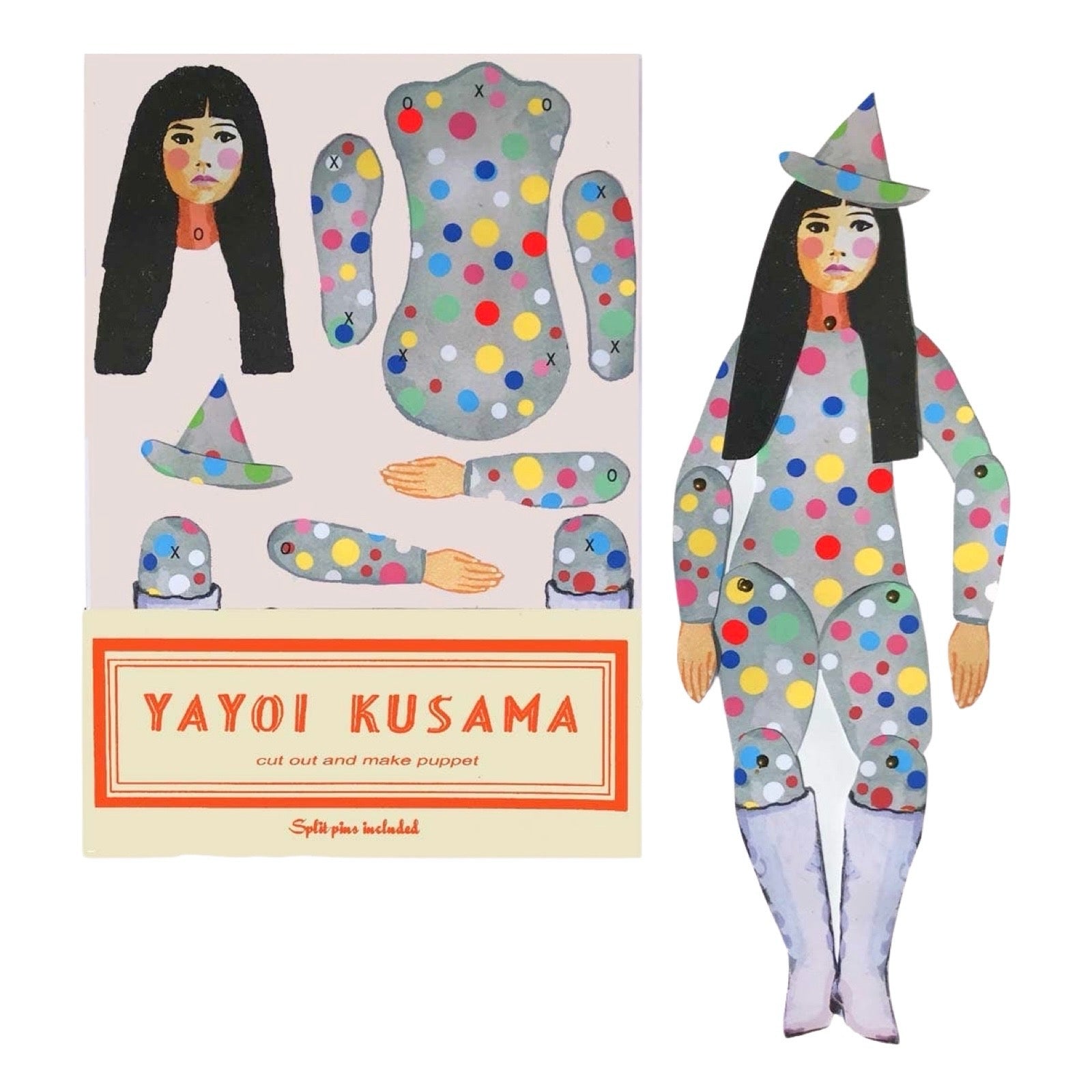 Cut & Make Yayoi Kusama Articulated Paper Doll - bubblegum market