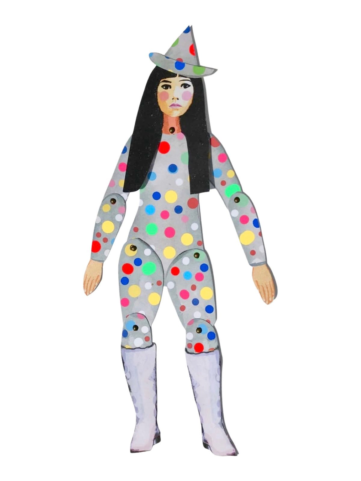 Cut & Make Yayoi Kusama Articulated Paper Doll - bubblegum market