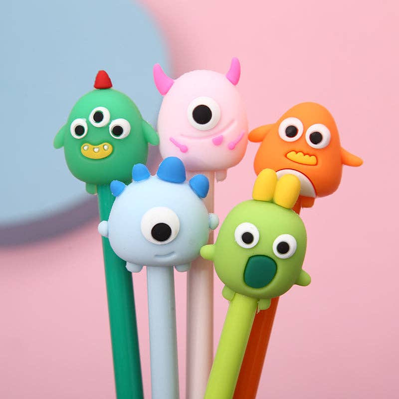 Cute Monster Retractable Gel Pen - bubblegum market