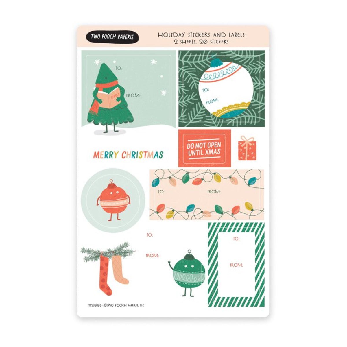 Deck the Halls Holiday Stickers & Labels (20ct) - bubblegum market