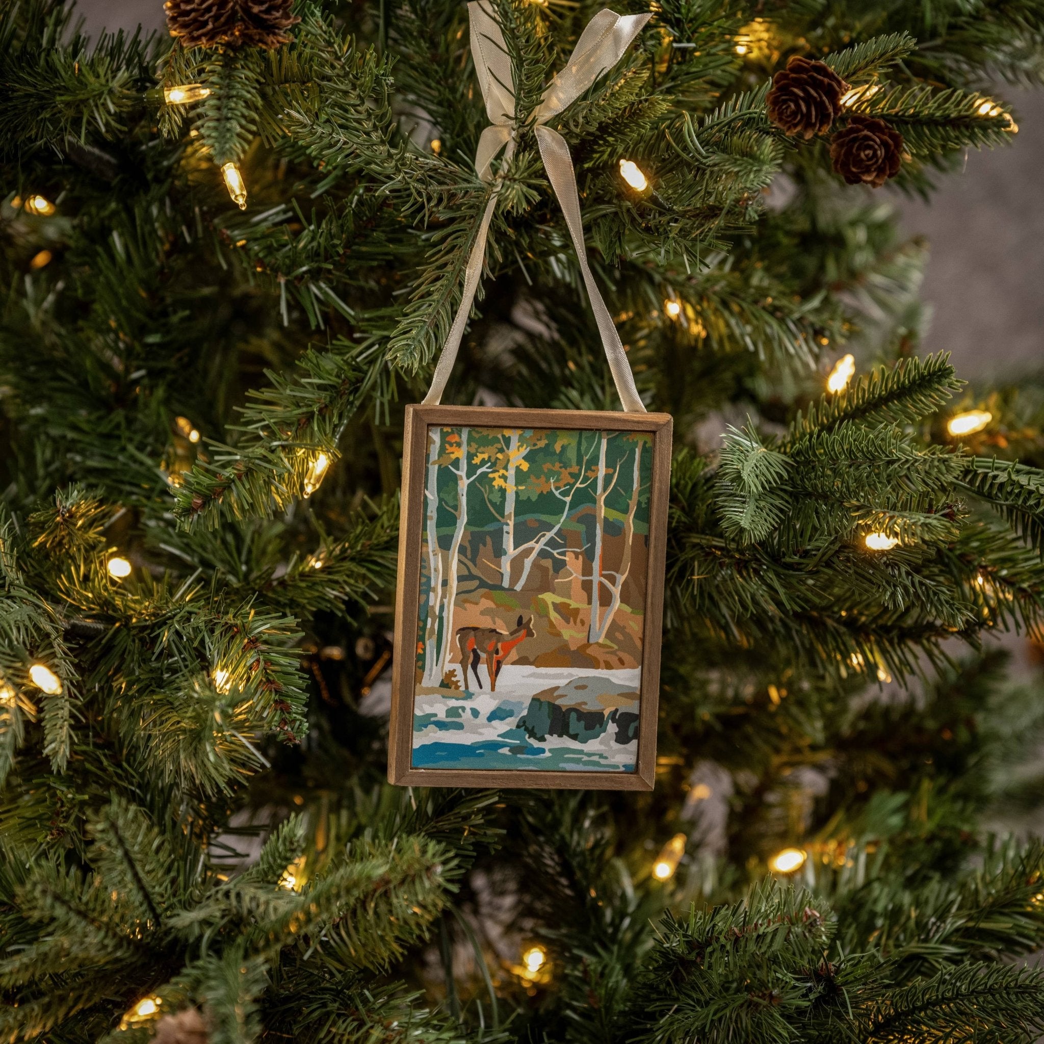 Deer By The River Paint By Number Ornament 3.5" - bubblegum market