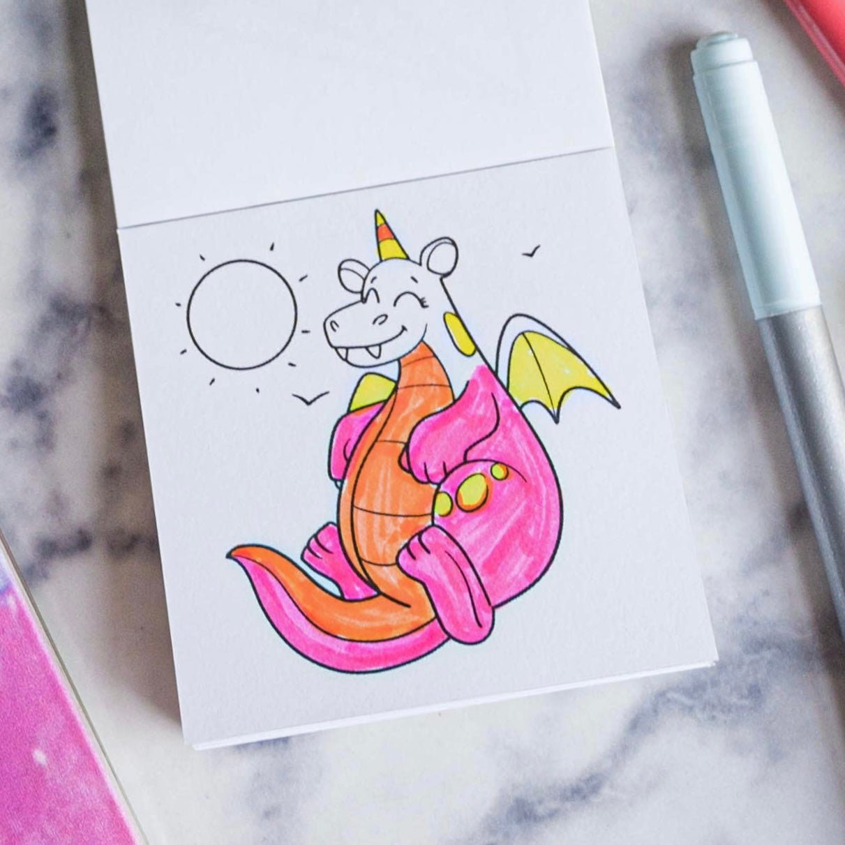 Dinos Dragons Diggers and Dogs Coloring Book for Kids & Baby - bubblegum market