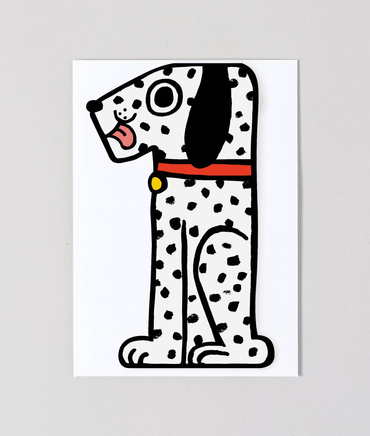'Dog' 1st Birthday Kid's Birthday Number Card - bubblegum market