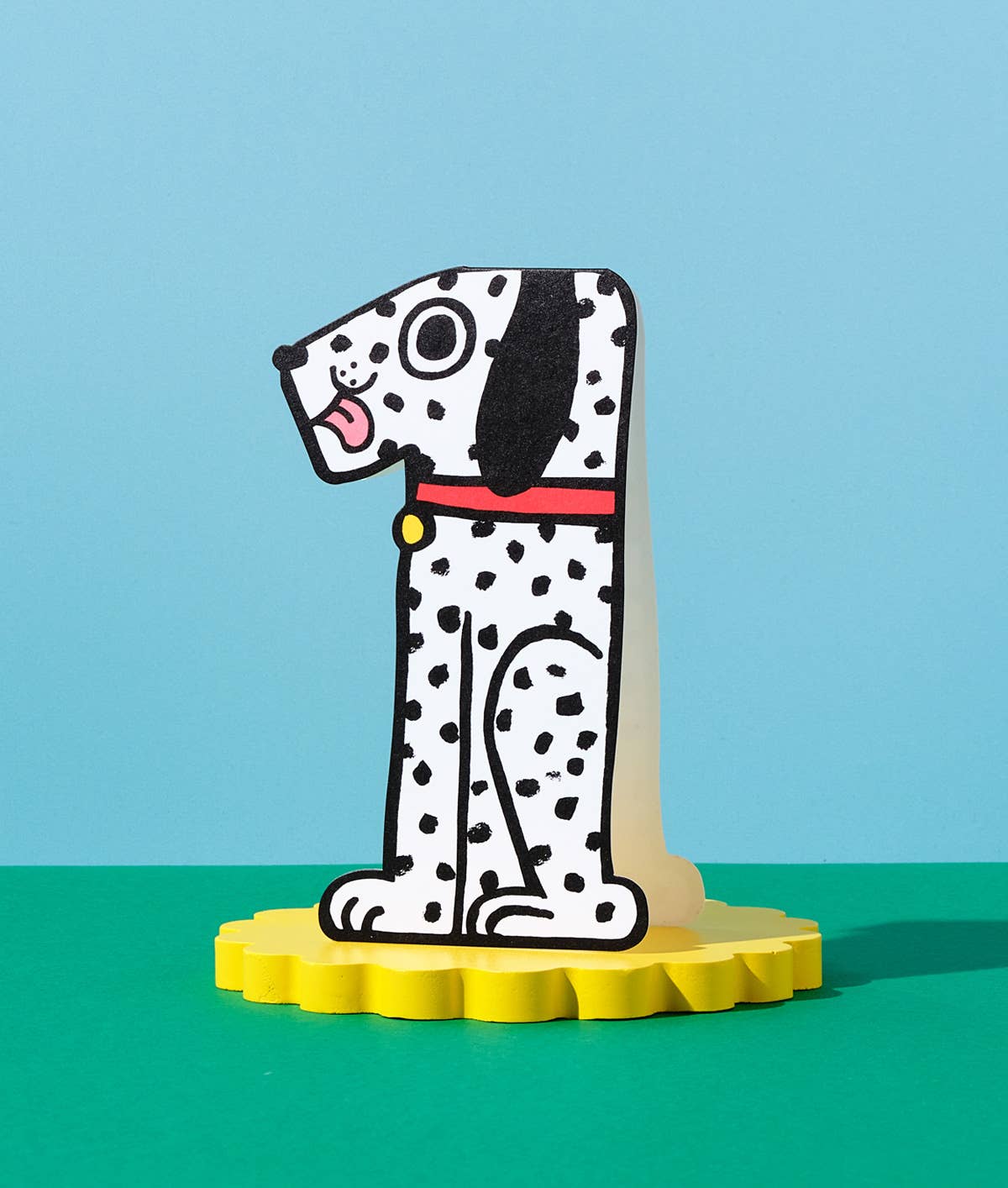 'Dog' 1st Birthday Kid's Birthday Number Card - bubblegum market