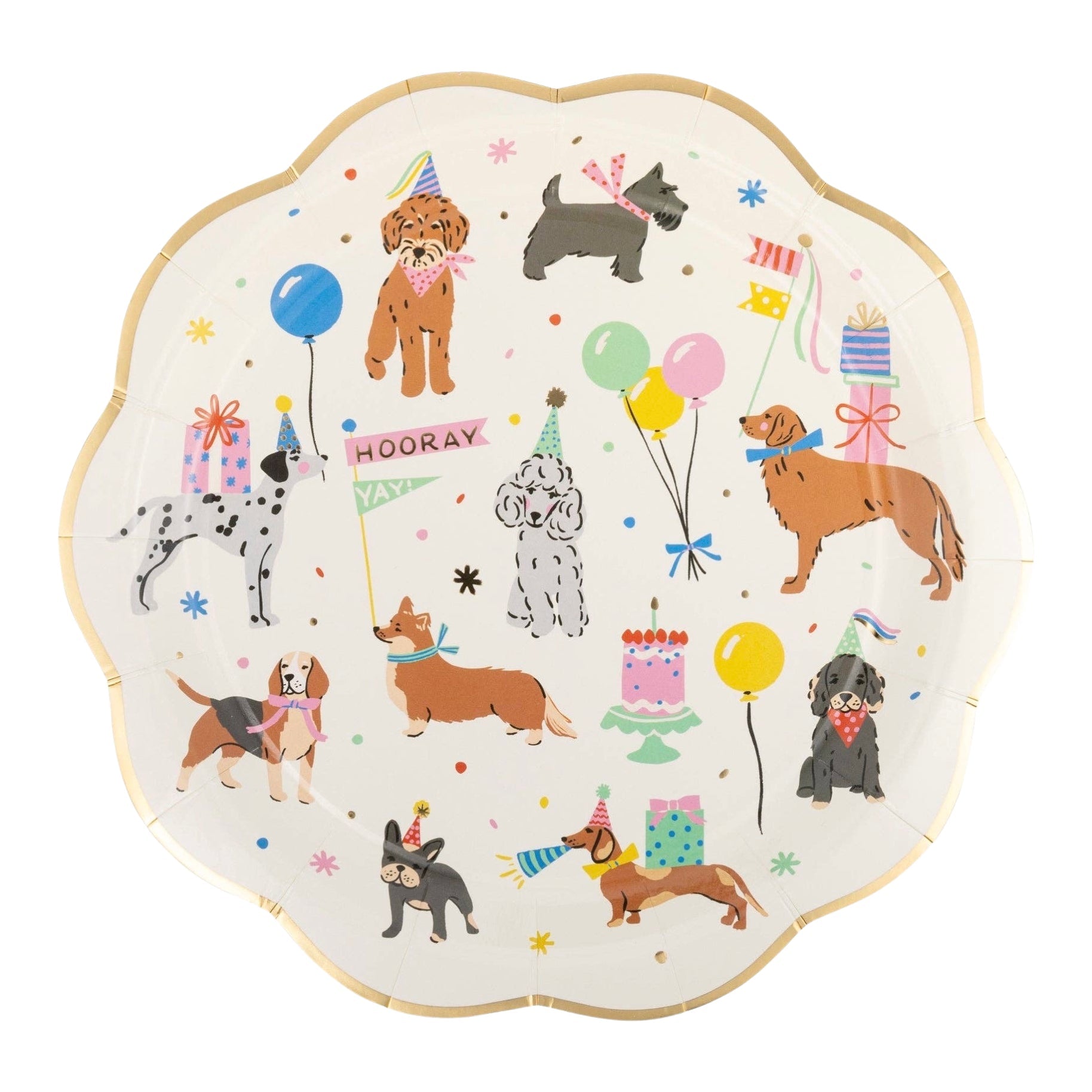 Dog Party Paper Plates 9" - bubblegum market
