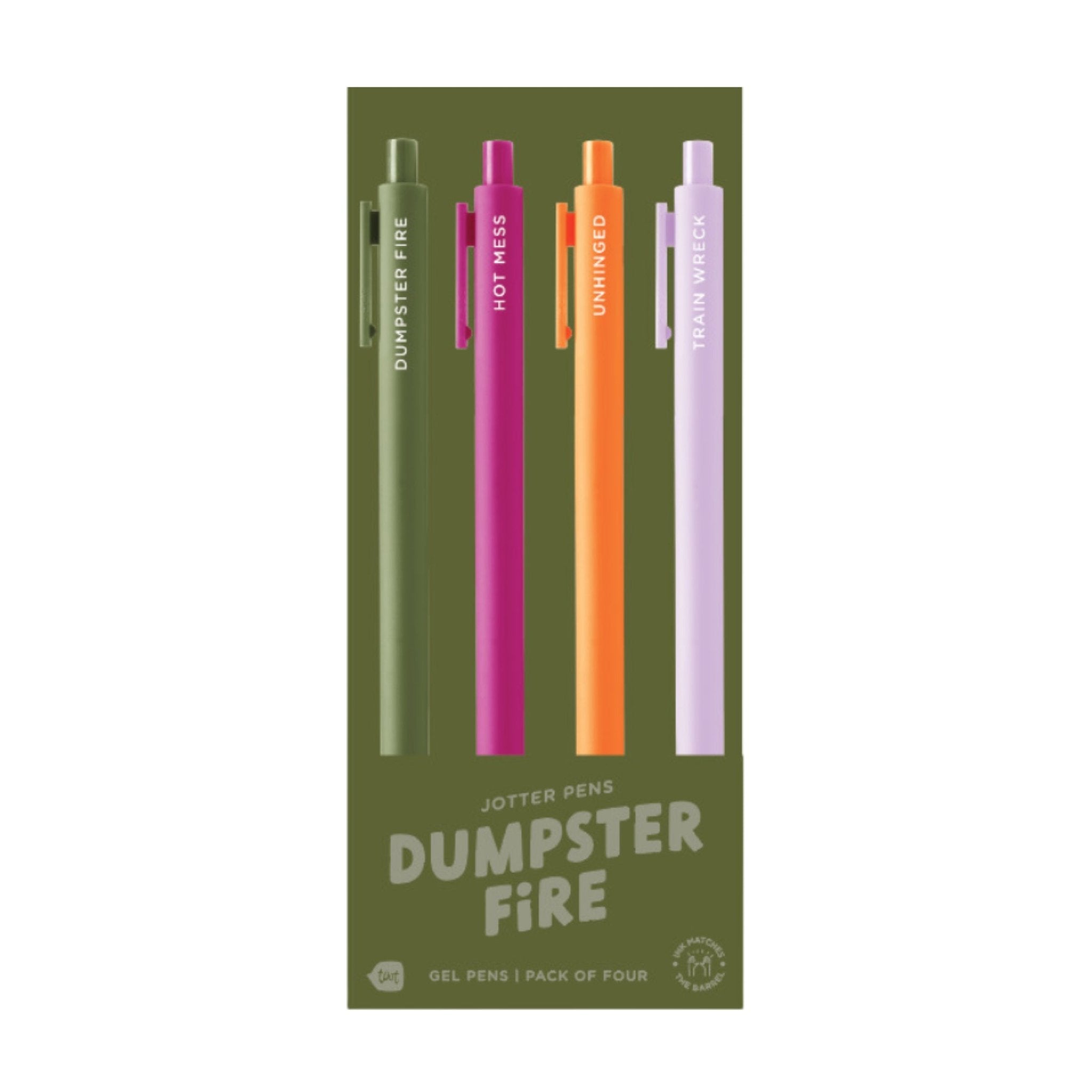 DUMPSTER FIRE Jotter Pen Set - bubblegum market