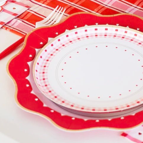 Elegant Scaplloped Heart Dinner Plates 10.75" - bubblegum market
