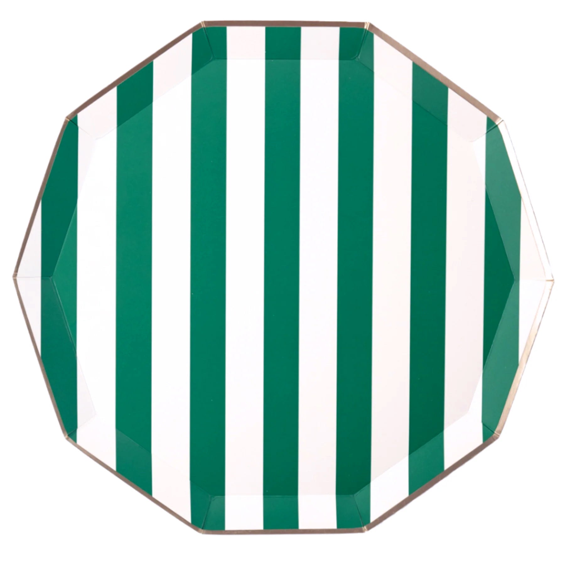 Emerald Green Cabana Stripe Dinner Plates 10.75" - bubblegum market