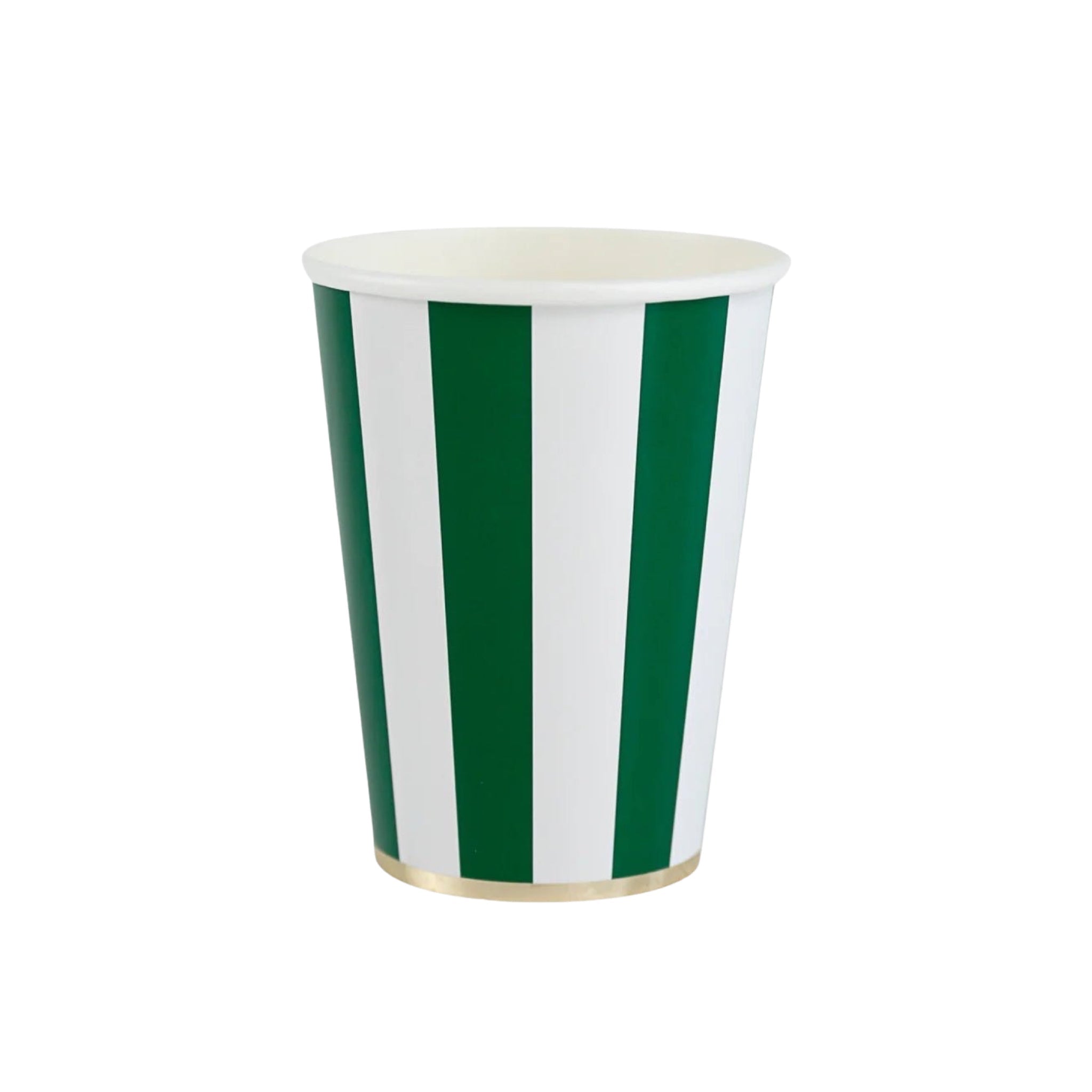 Emerald Green Cabana Stripe Paper Cups - bubblegum market