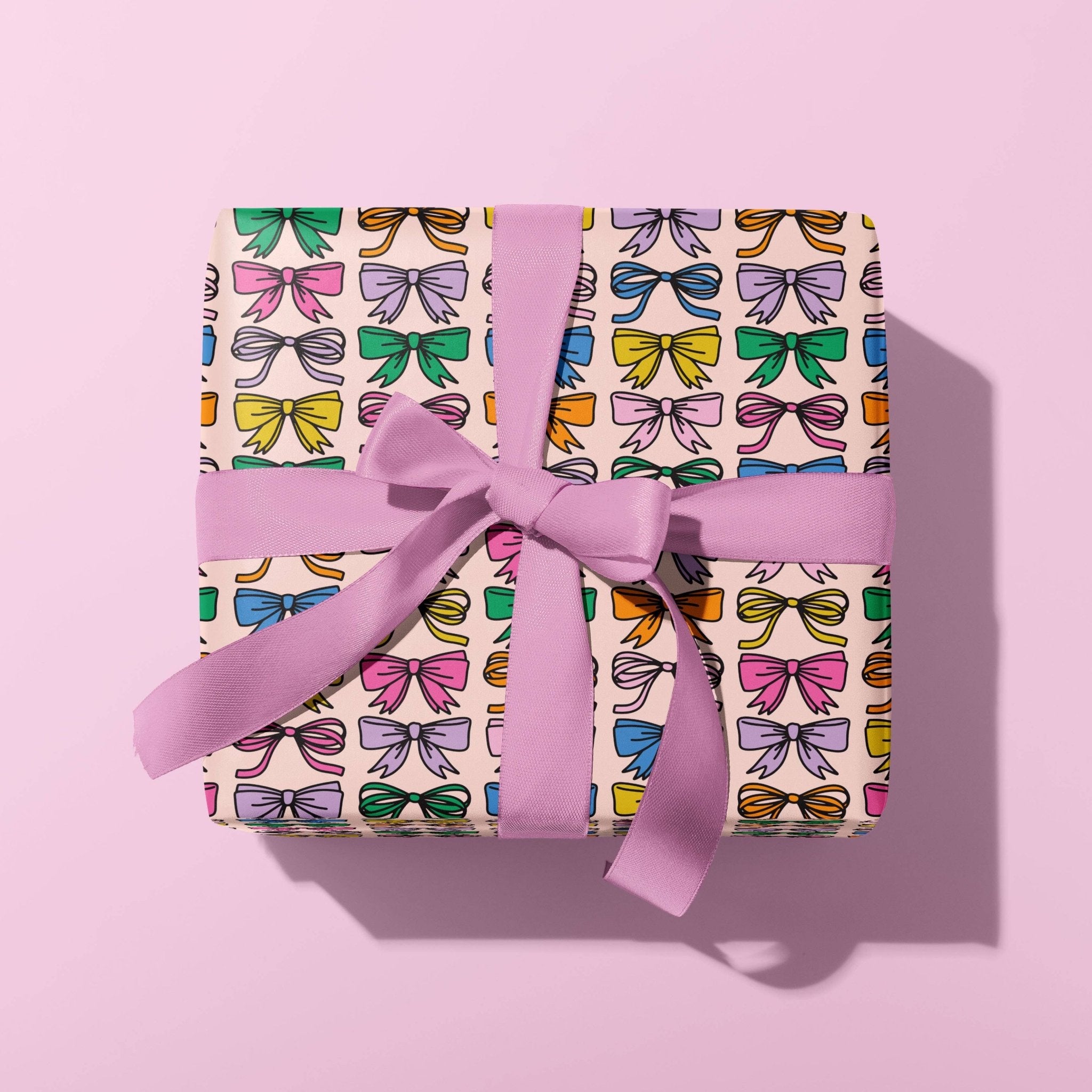 Every Color Bow Gift Wrap Sheet - bubblegum market
