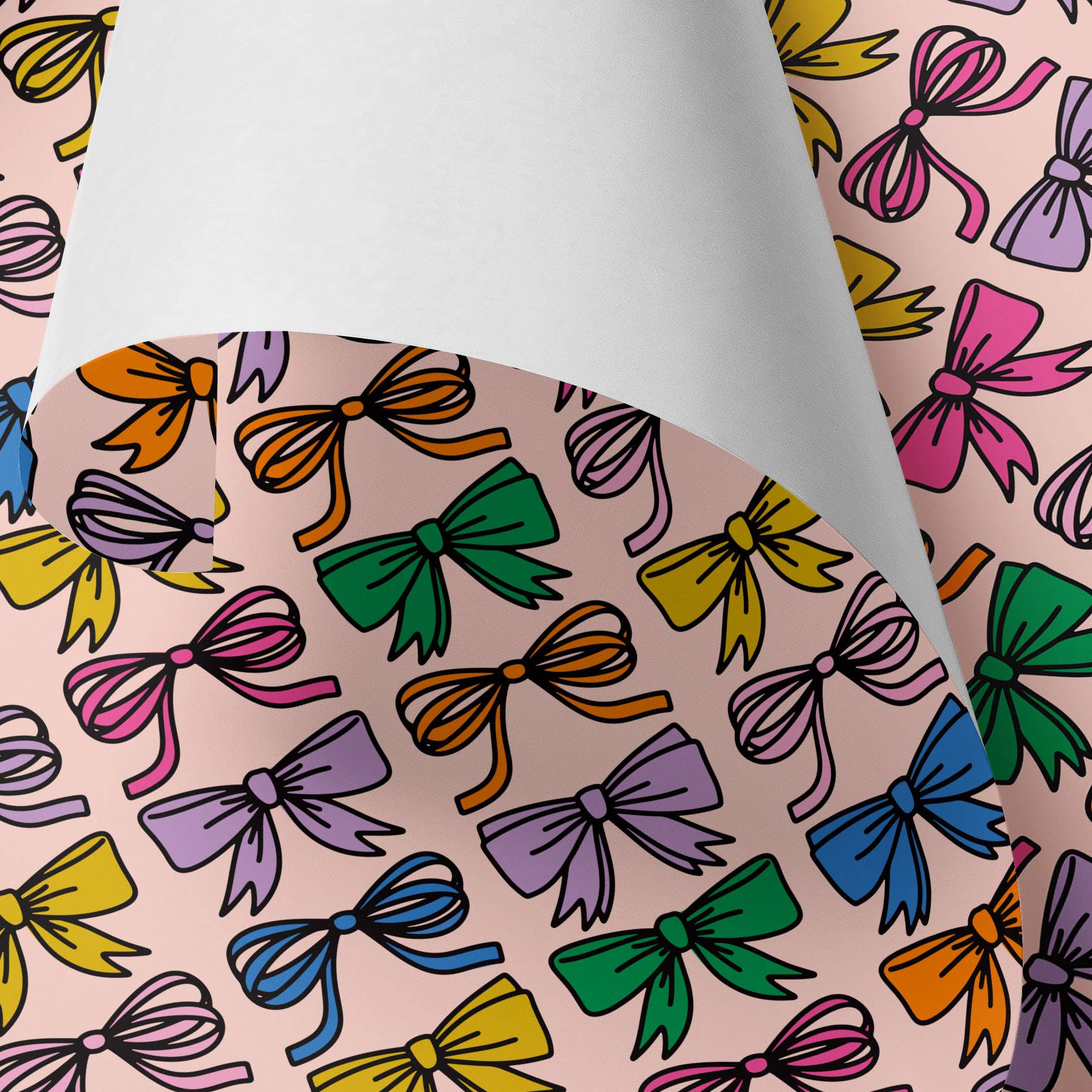 Every Color Bow Gift Wrap Sheet - bubblegum market