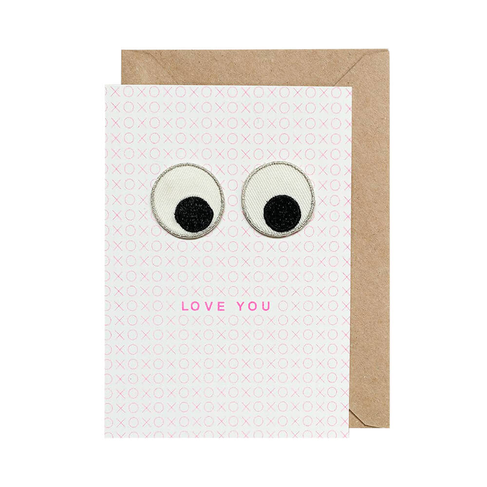 Eye Love You Valentine Patch Card - bubblegum market