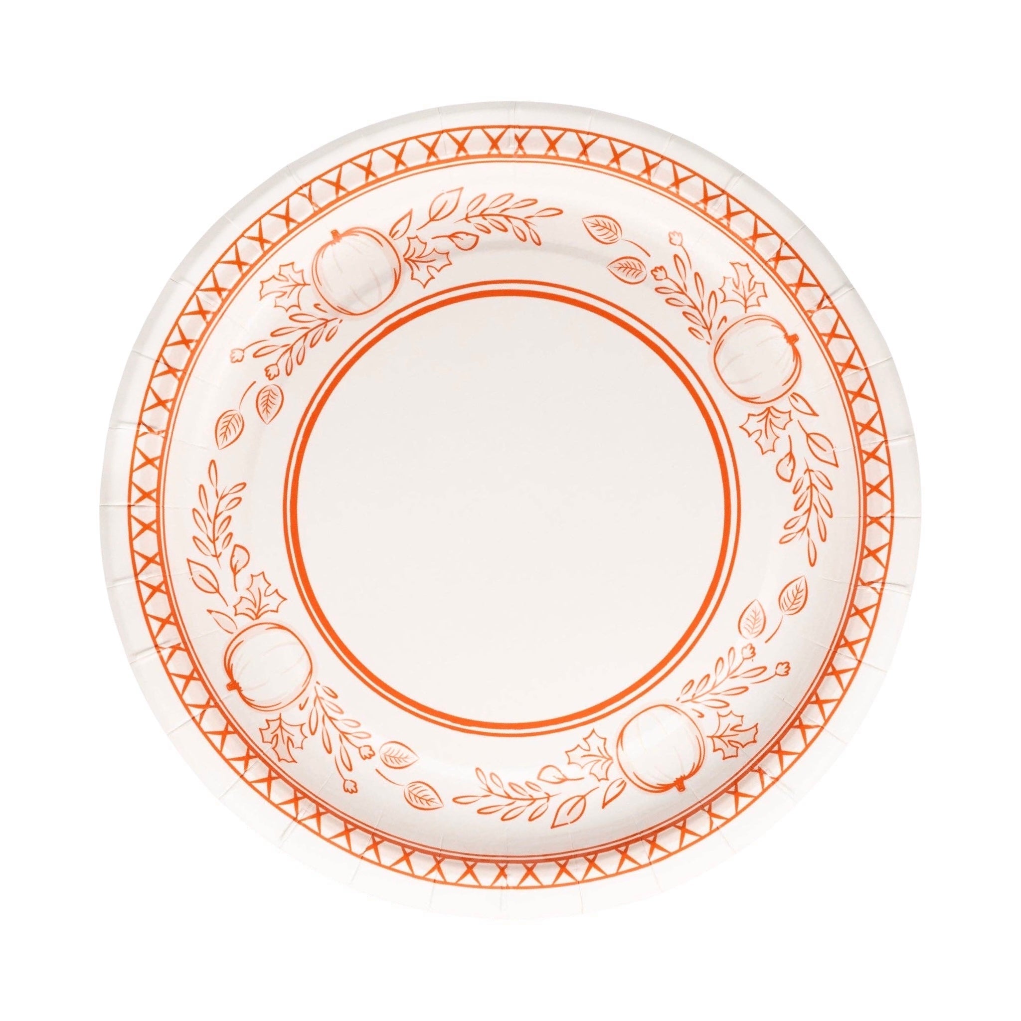 Falloween Pumpkin Paper Dessert Plates 8" - bubblegum market
