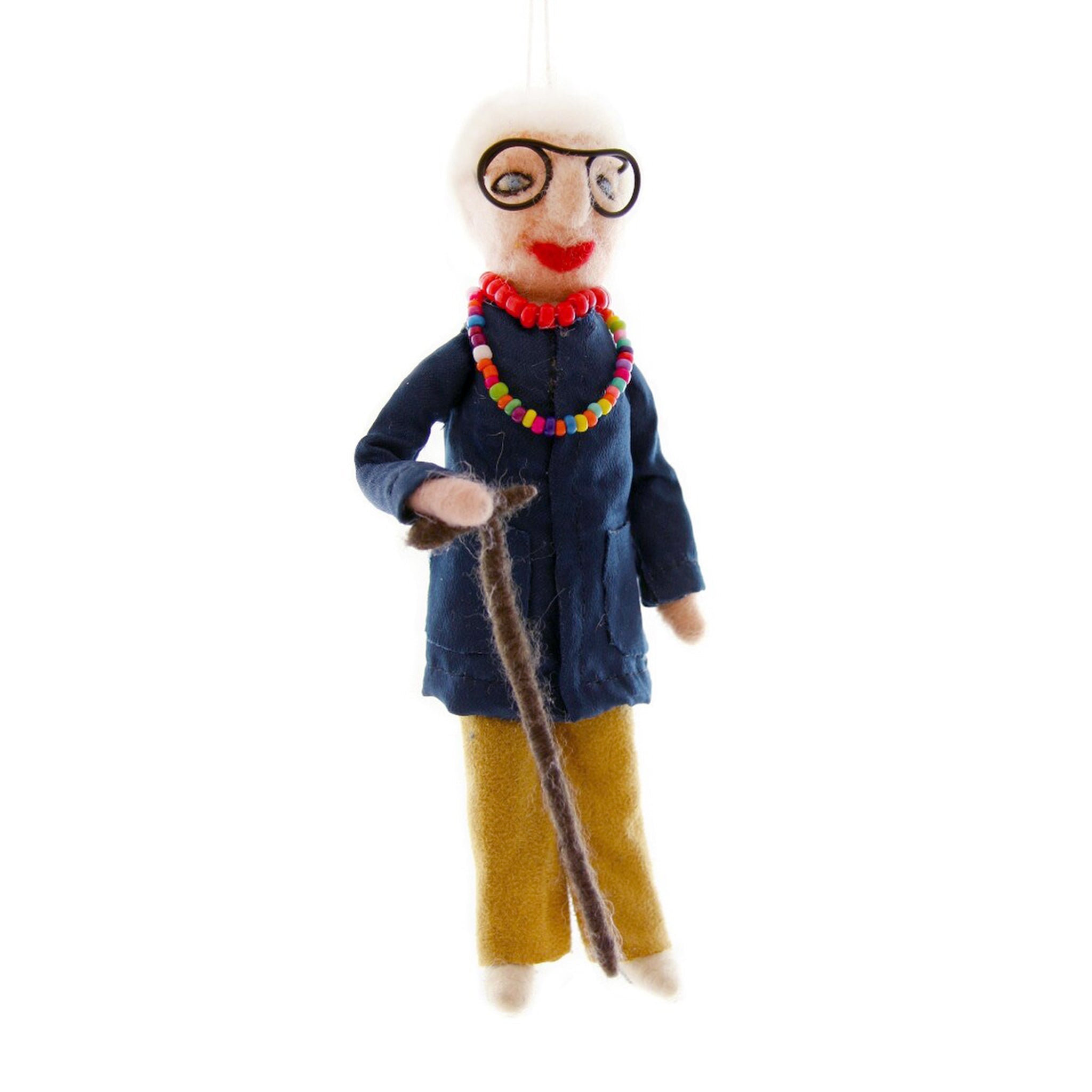 Felt Iris Apfel Ornament 7" - bubblegum market