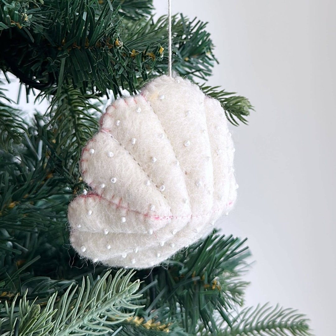 Felt Scallop Sea Ornament 4" - bubblegum market