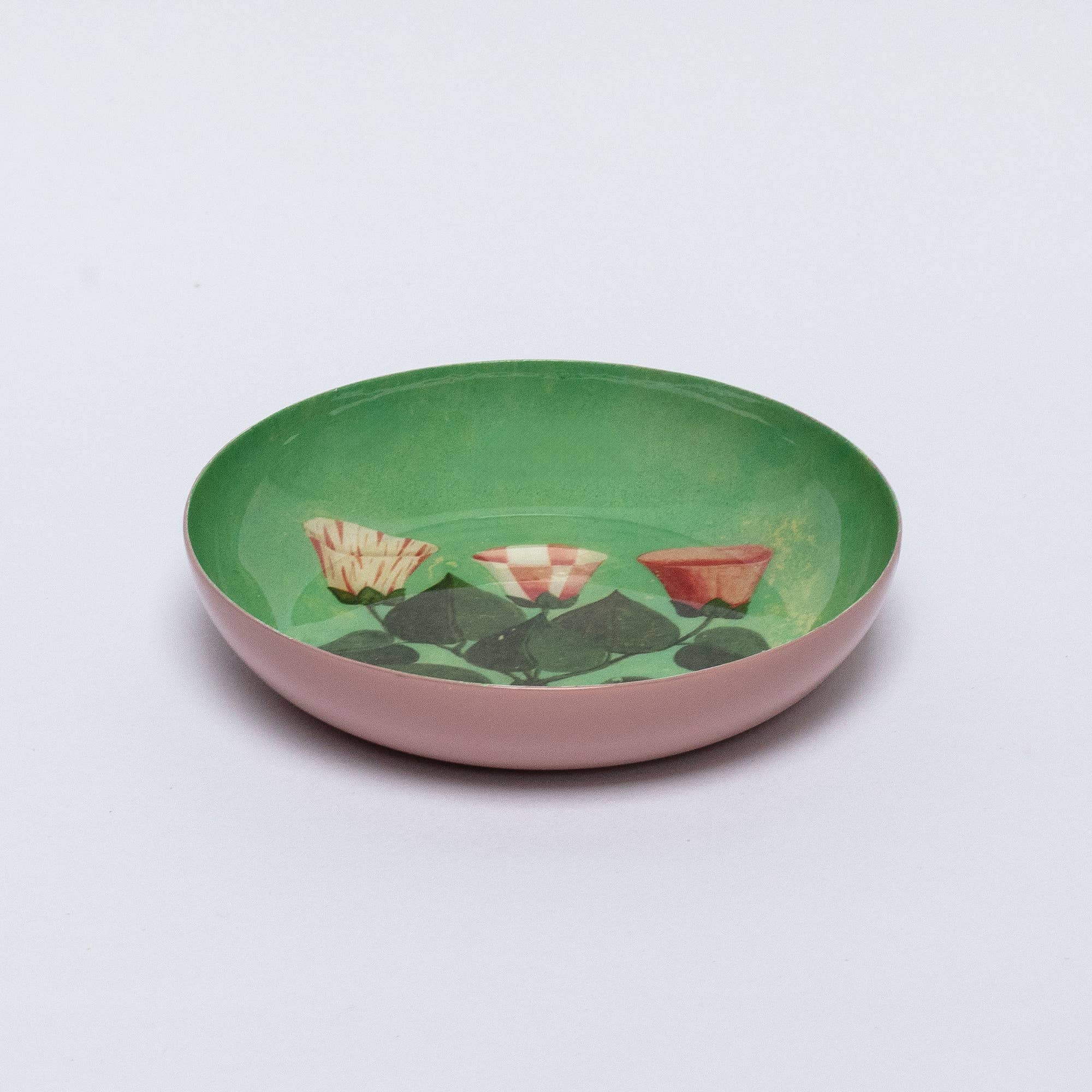 Festival of Flowers Round Enamel Dish - bubblegum market