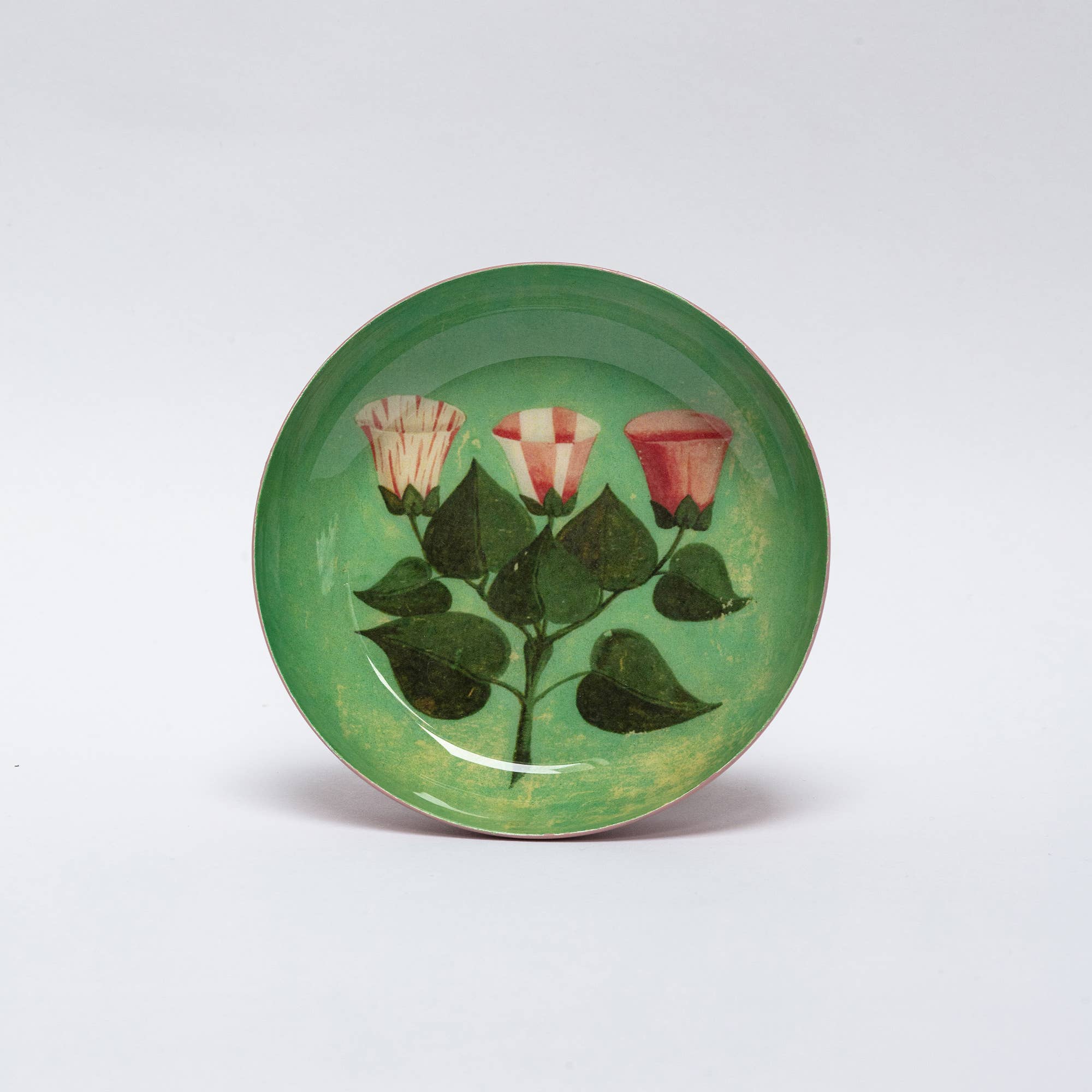 Festival of Flowers Round Enamel Dish - bubblegum market