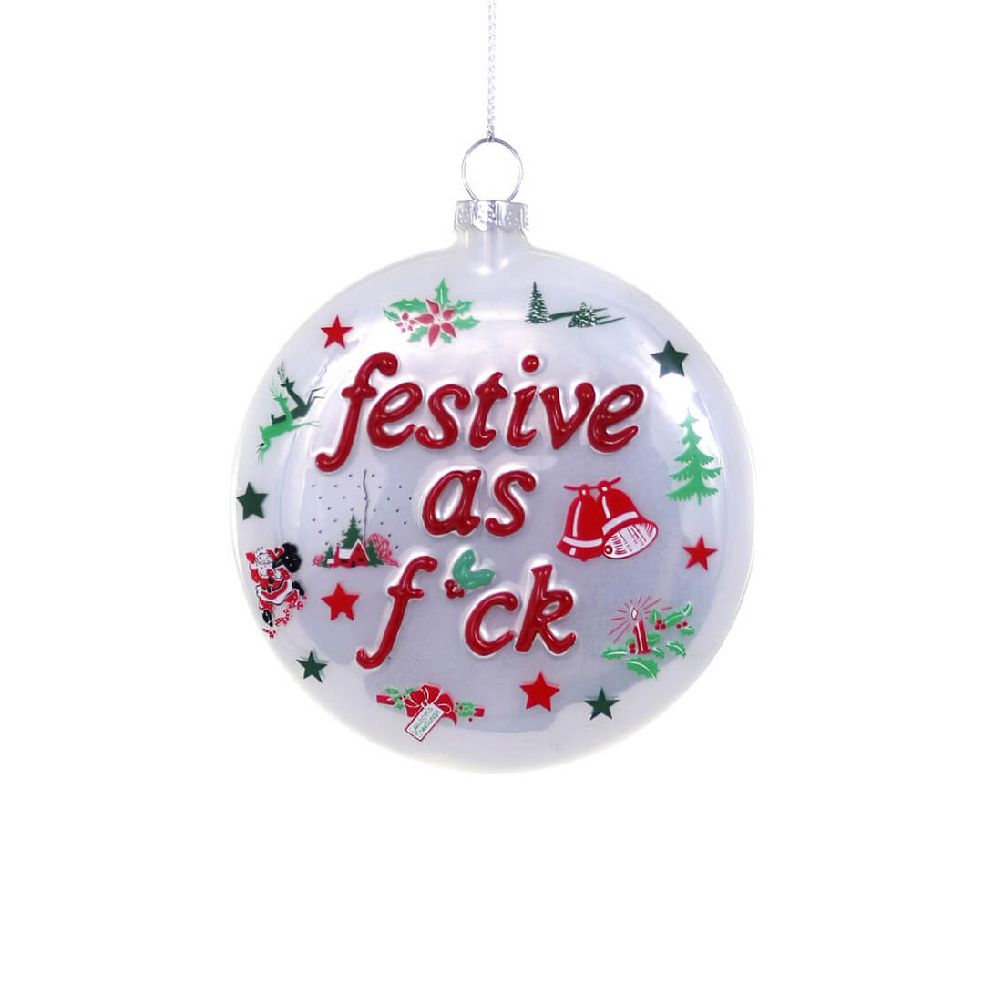 Festive AF Ornament 3.5" - bubblegum market