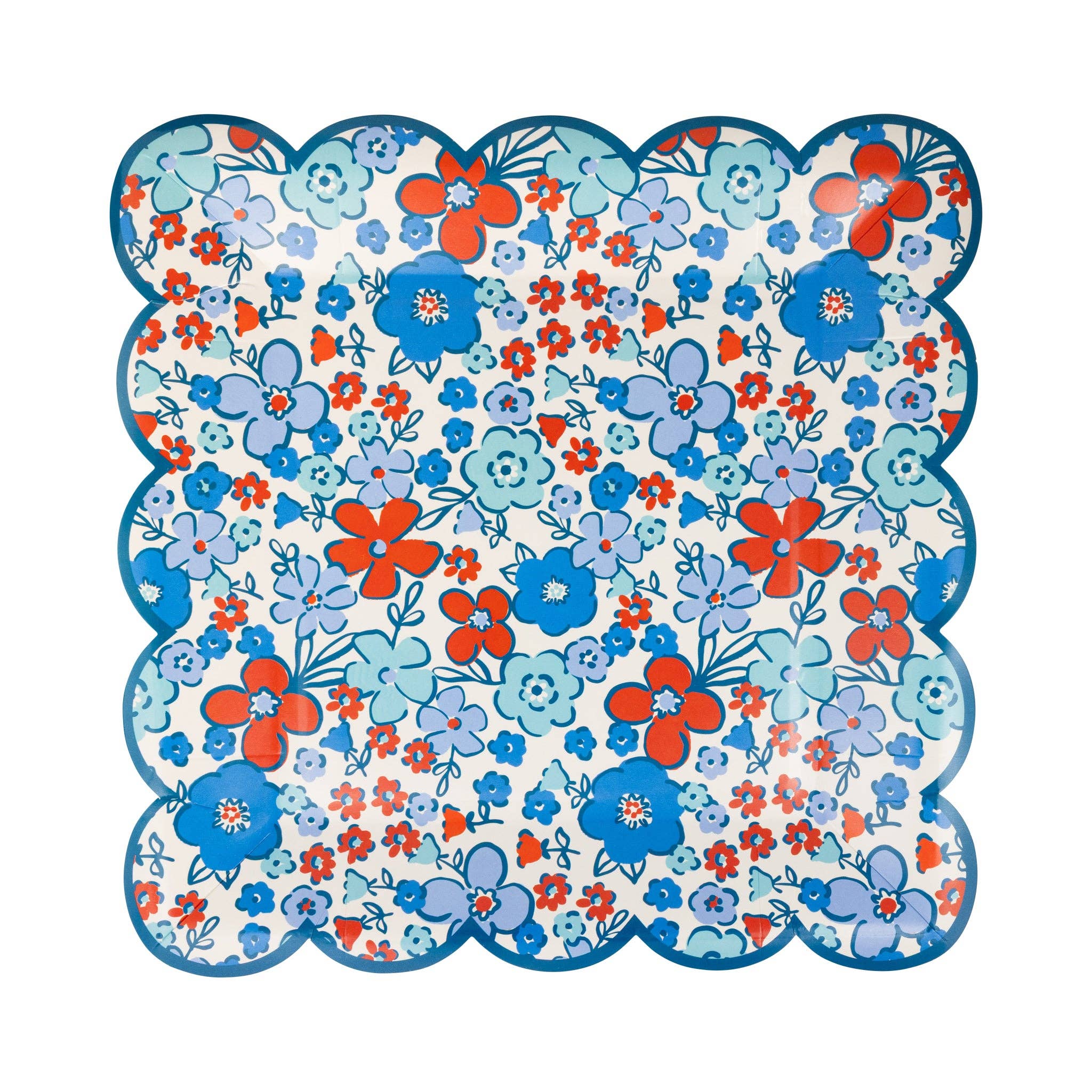 Floral Americana Paper Plates 9" - bubblegum market