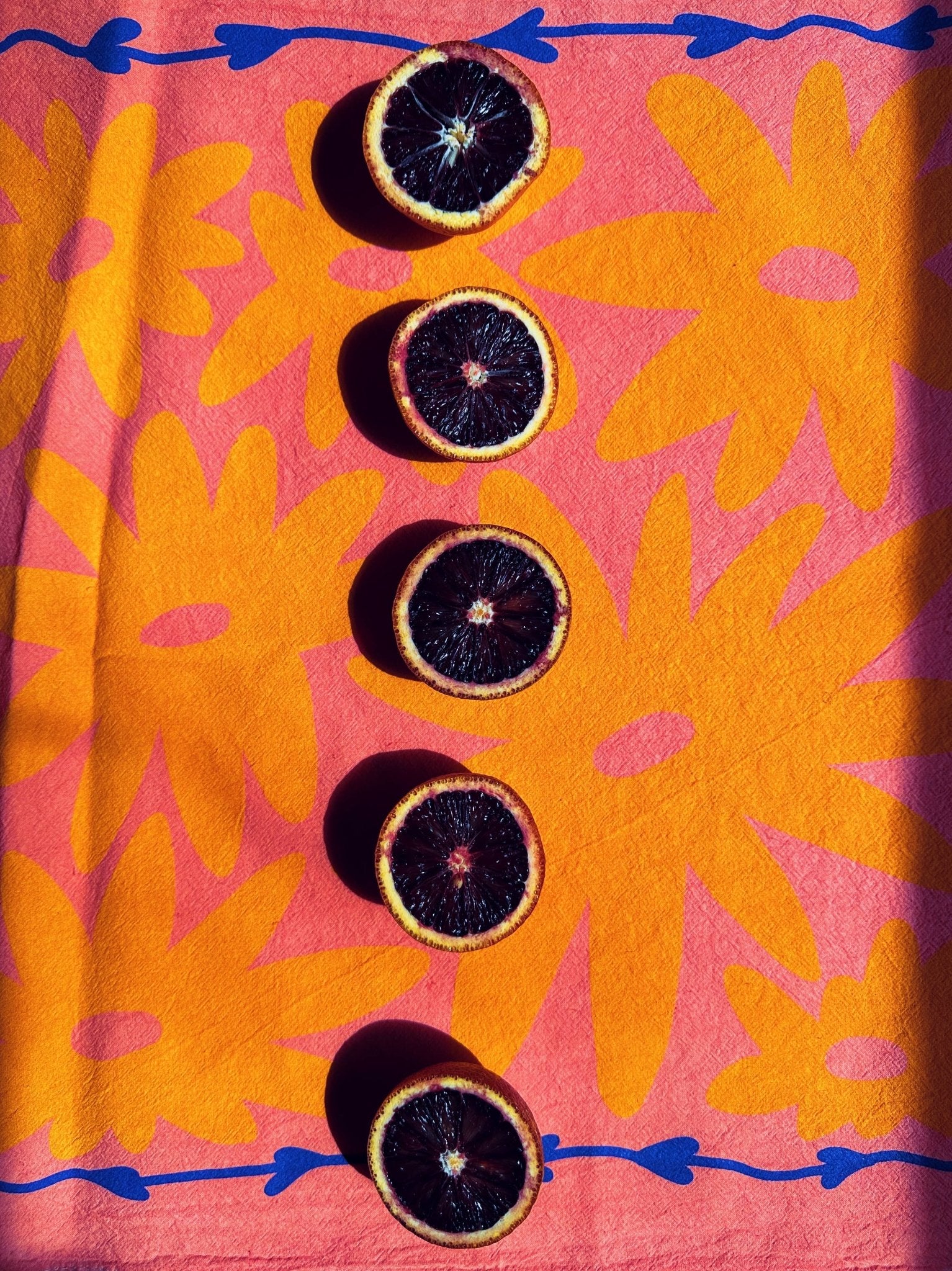 Floral Splat on Pink Tea Towel - bubblegum market