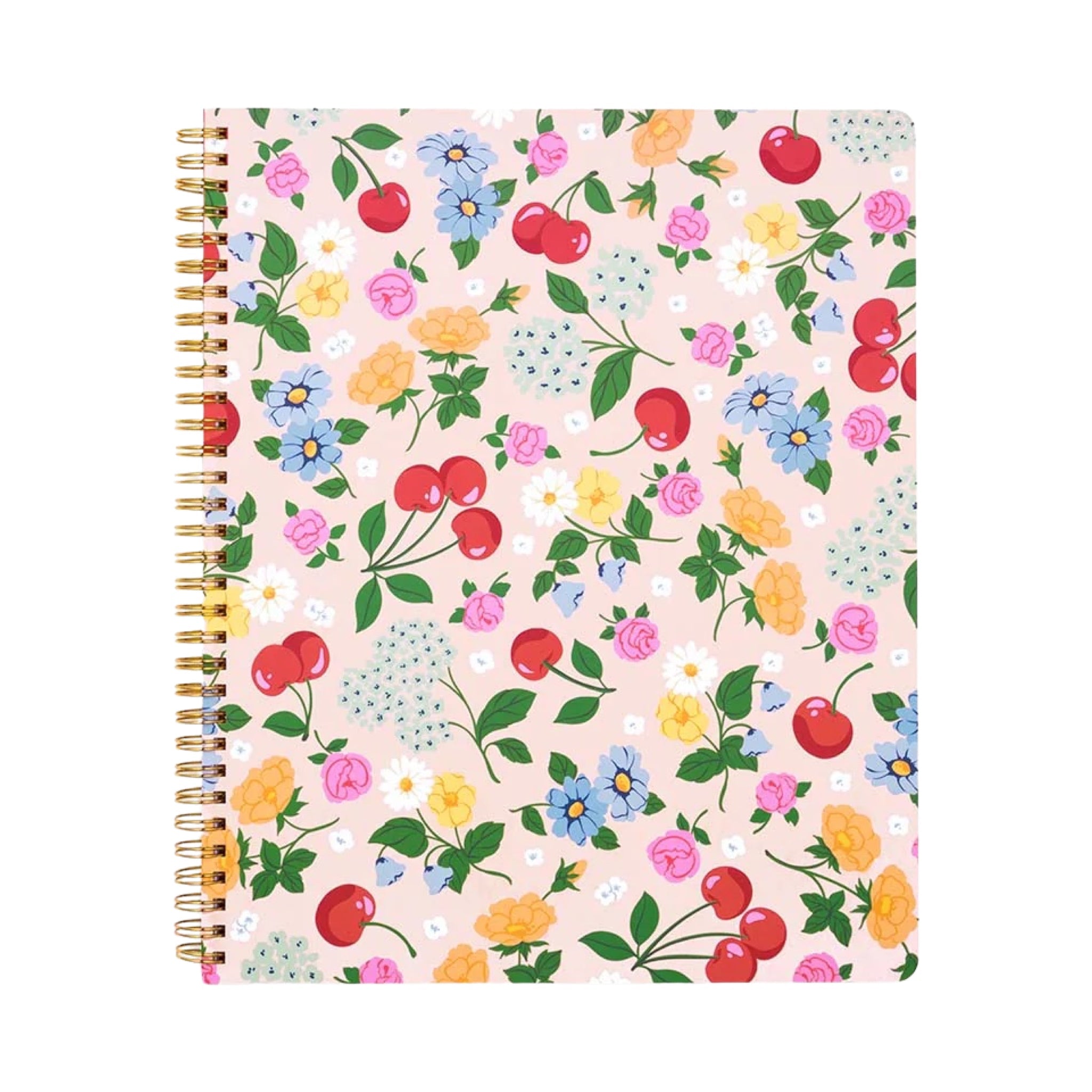 Flowers and Fruit Rough Draft Large Notebook - bubblegum market