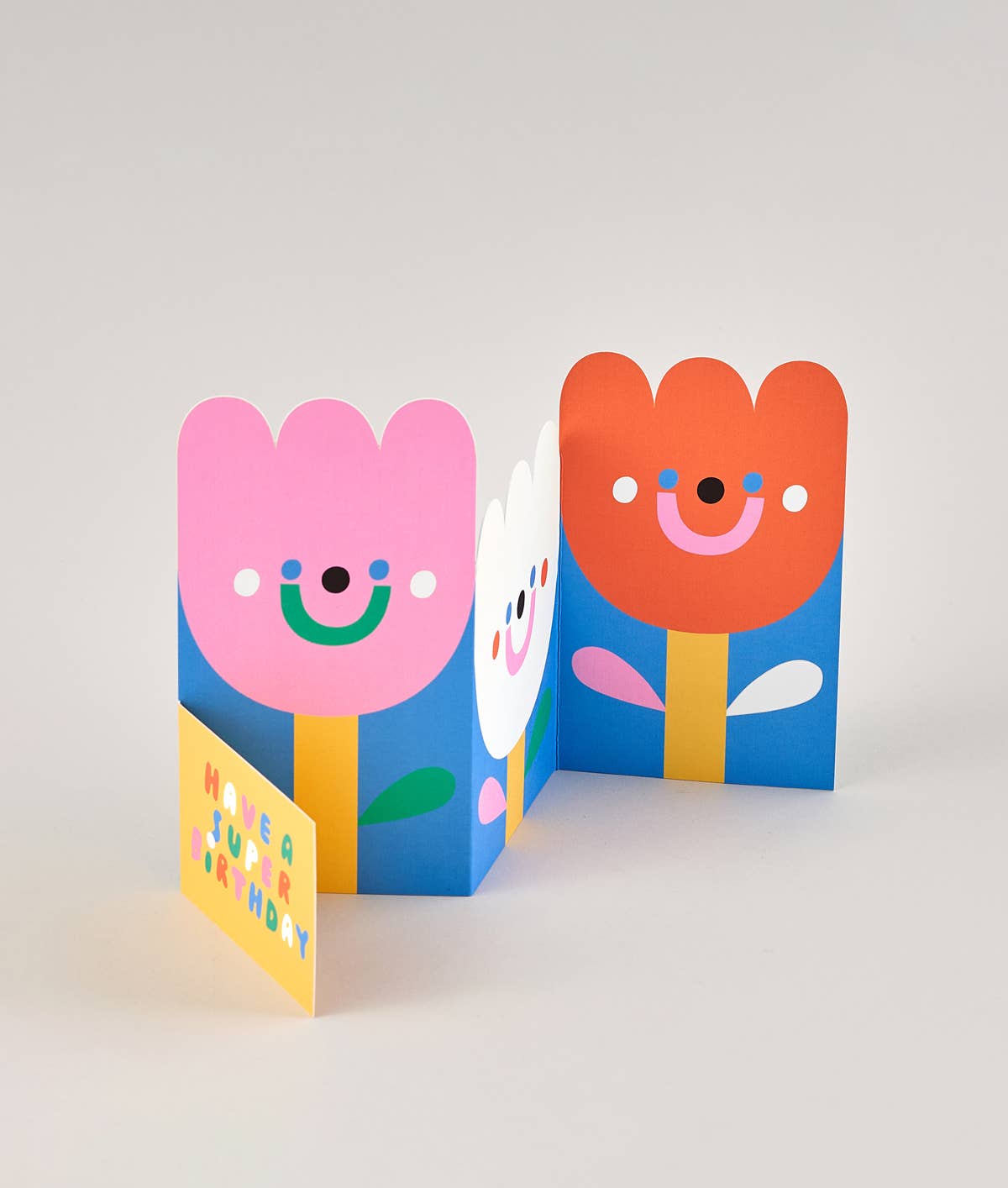 'Flowers' Fold Out Kid's Birthday Card - bubblegum market