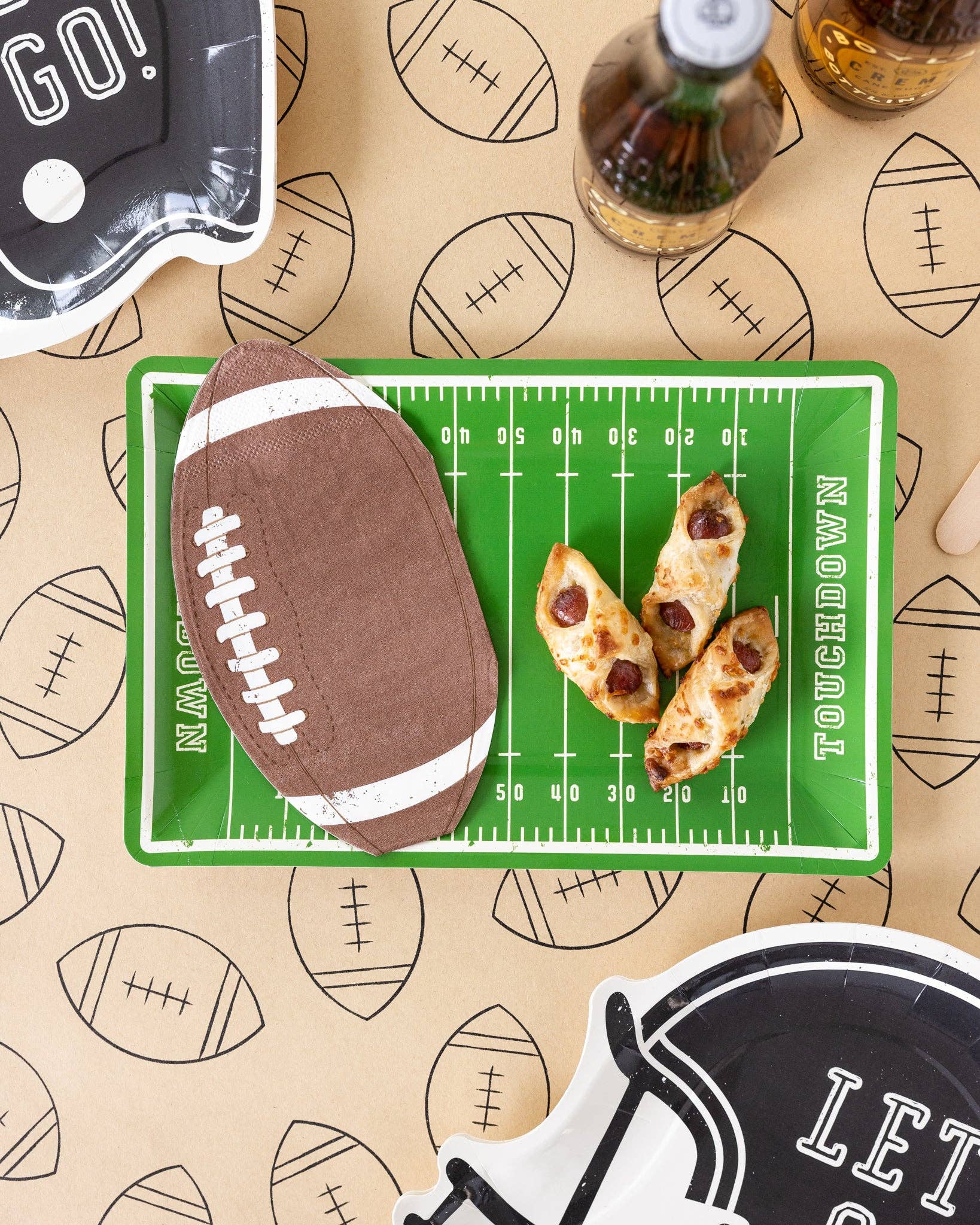 Football Kraft Paper Table Runner - bubblegum market