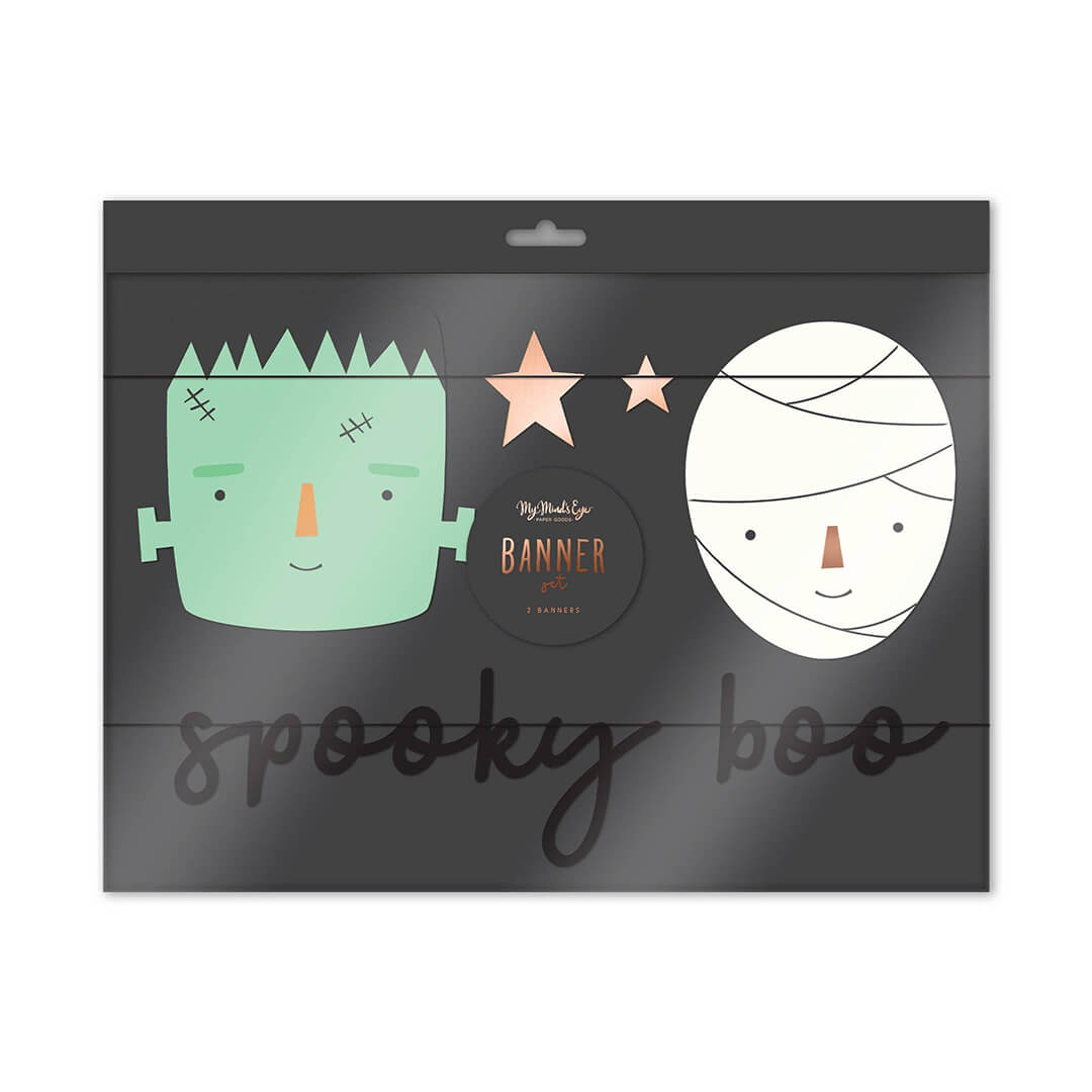 Frank & Mummy Halloween Banner Set - bubblegum market