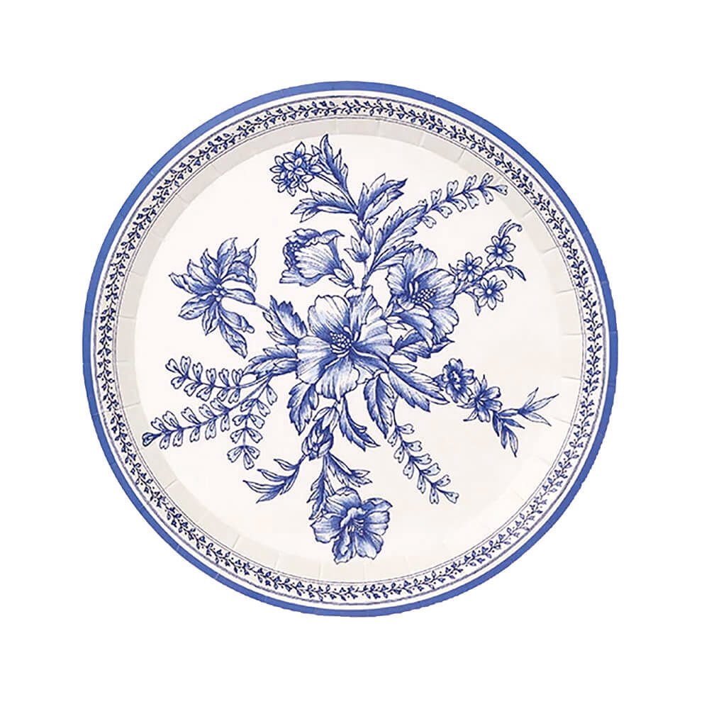 French Toile Paper Party Small Plates 7.25" - bubblegum market