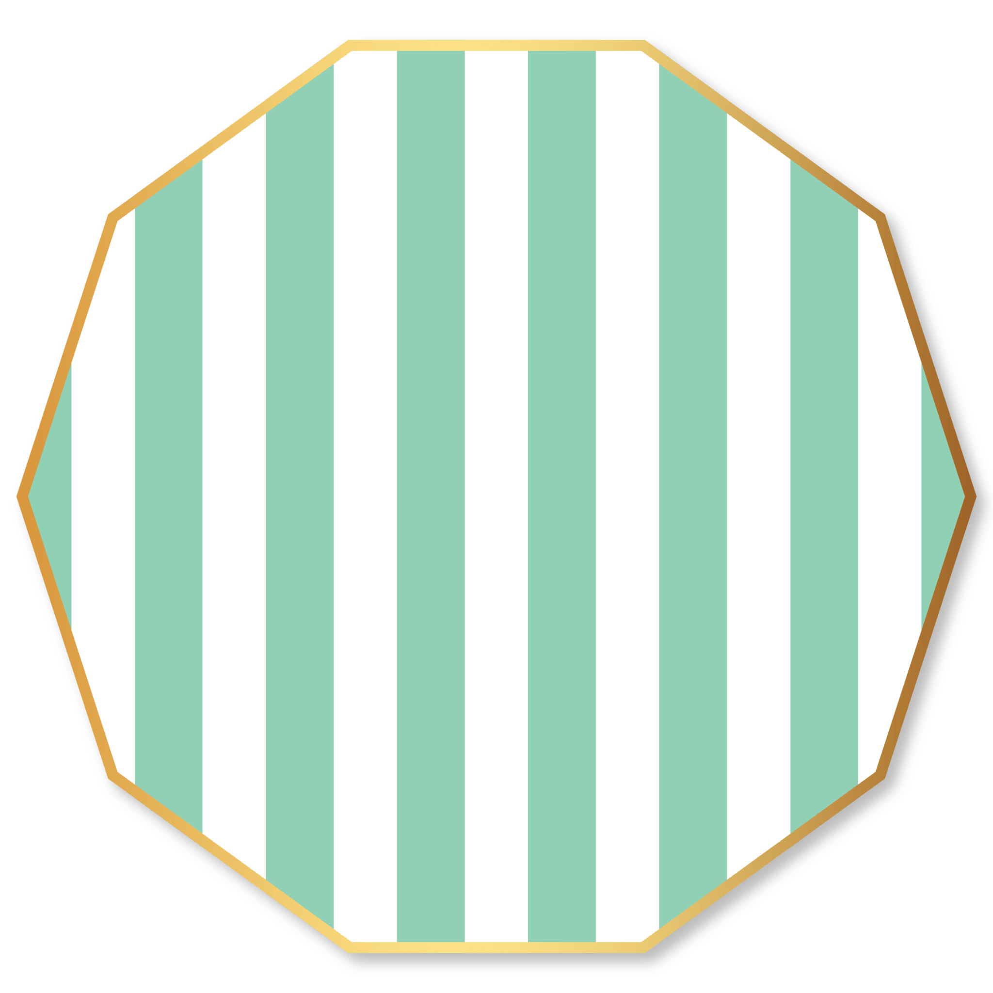 Fresh Mint Cabana Stripe Large Plates 10.75" - bubblegum market