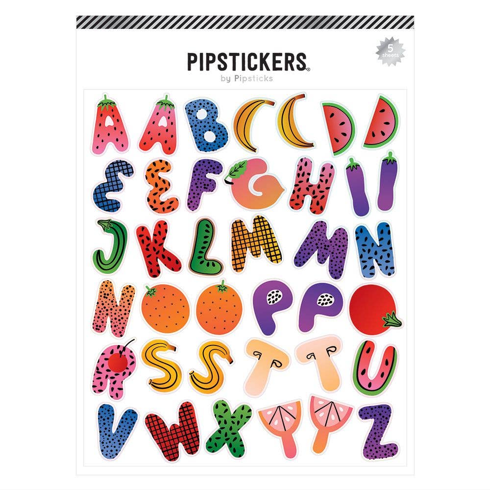 Fresh Picked Big Alphabet Stickers (5 Sheets) - bubblegum market