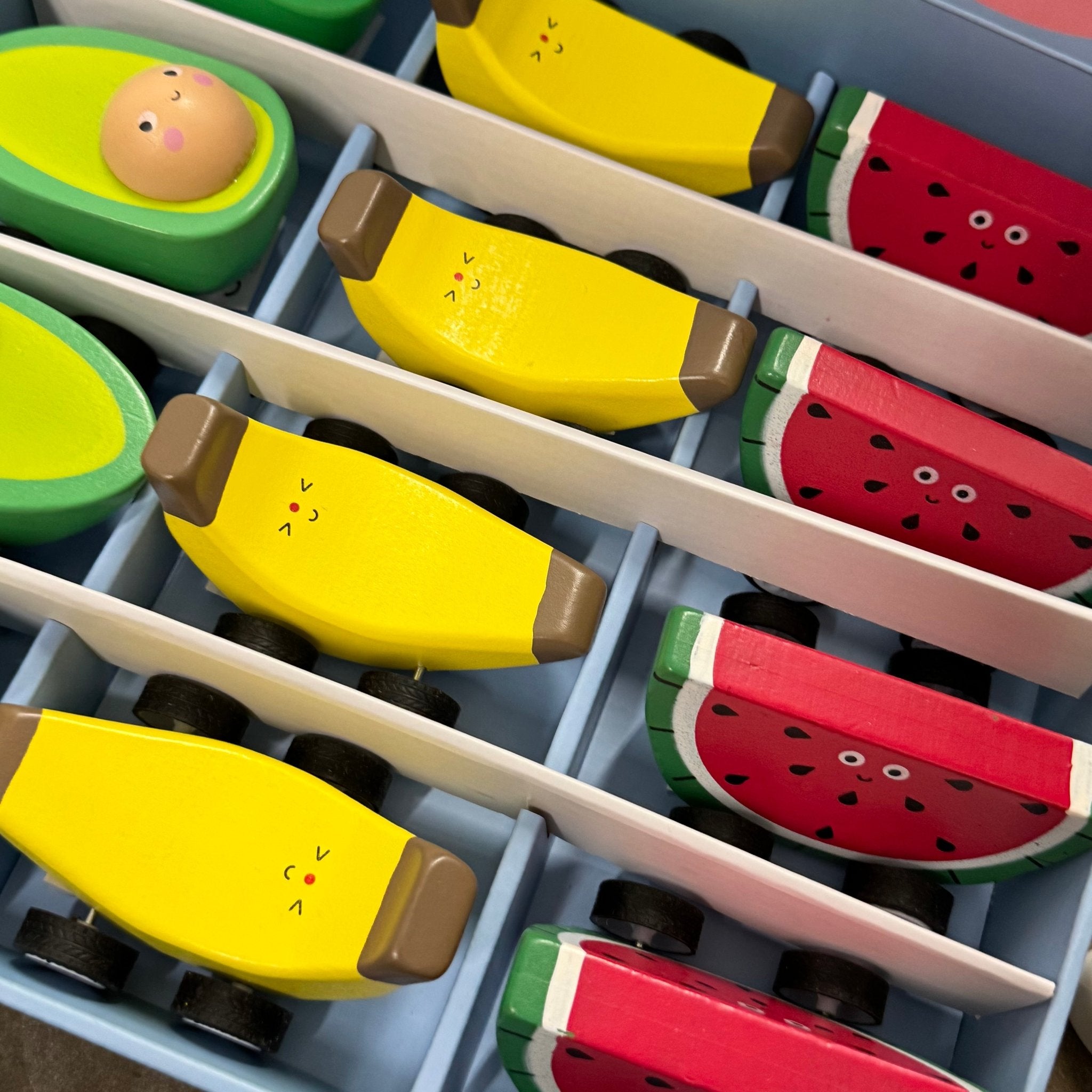 Fruit Fun Wooden Pullback Car - bubblegum market