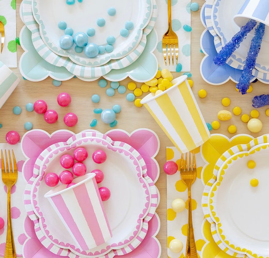 Fuchsia Decorative Edge Dessert Plates 8" - bubblegum market