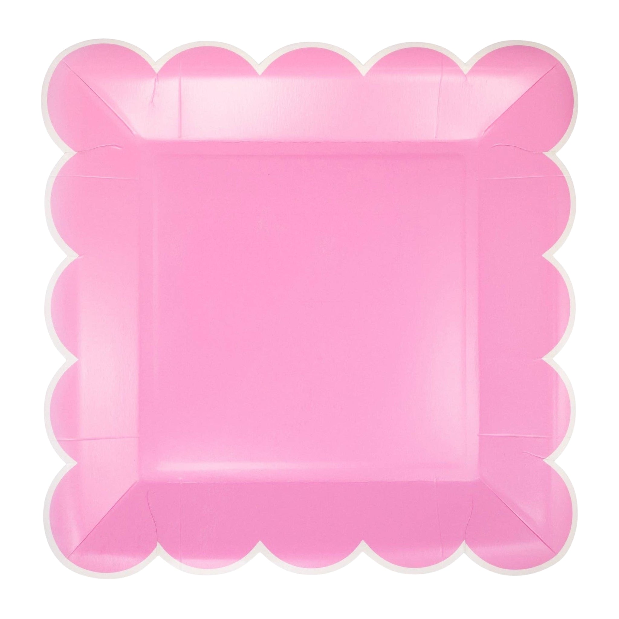 Fuchsia Scalloped Square Plates 9" - bubblegum market