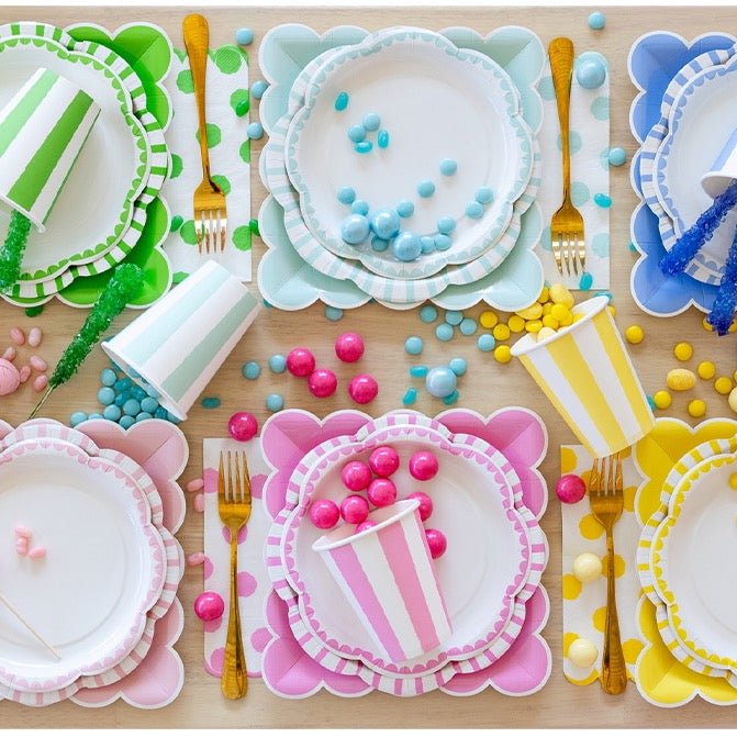Fuchsia Scalloped Square Plates 9" - bubblegum market