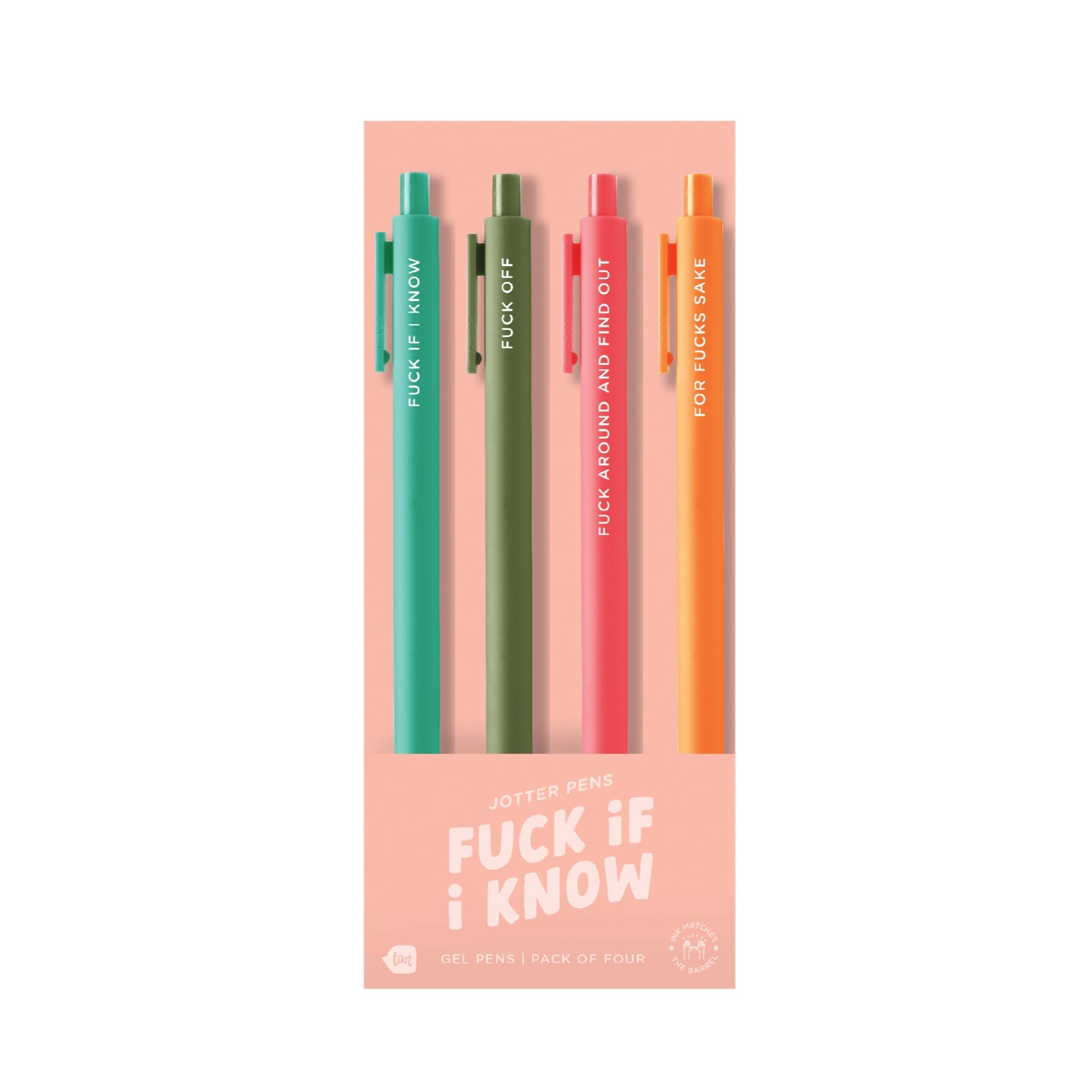 FUCK IF I KNOW Jotter Pen Set - bubblegum market