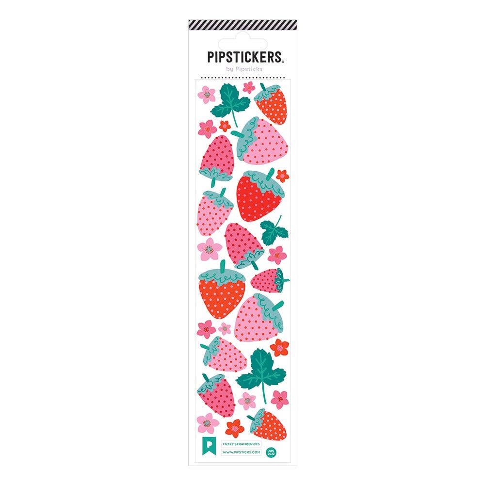Fuzzy Strawberries Stickers - bubblegum market