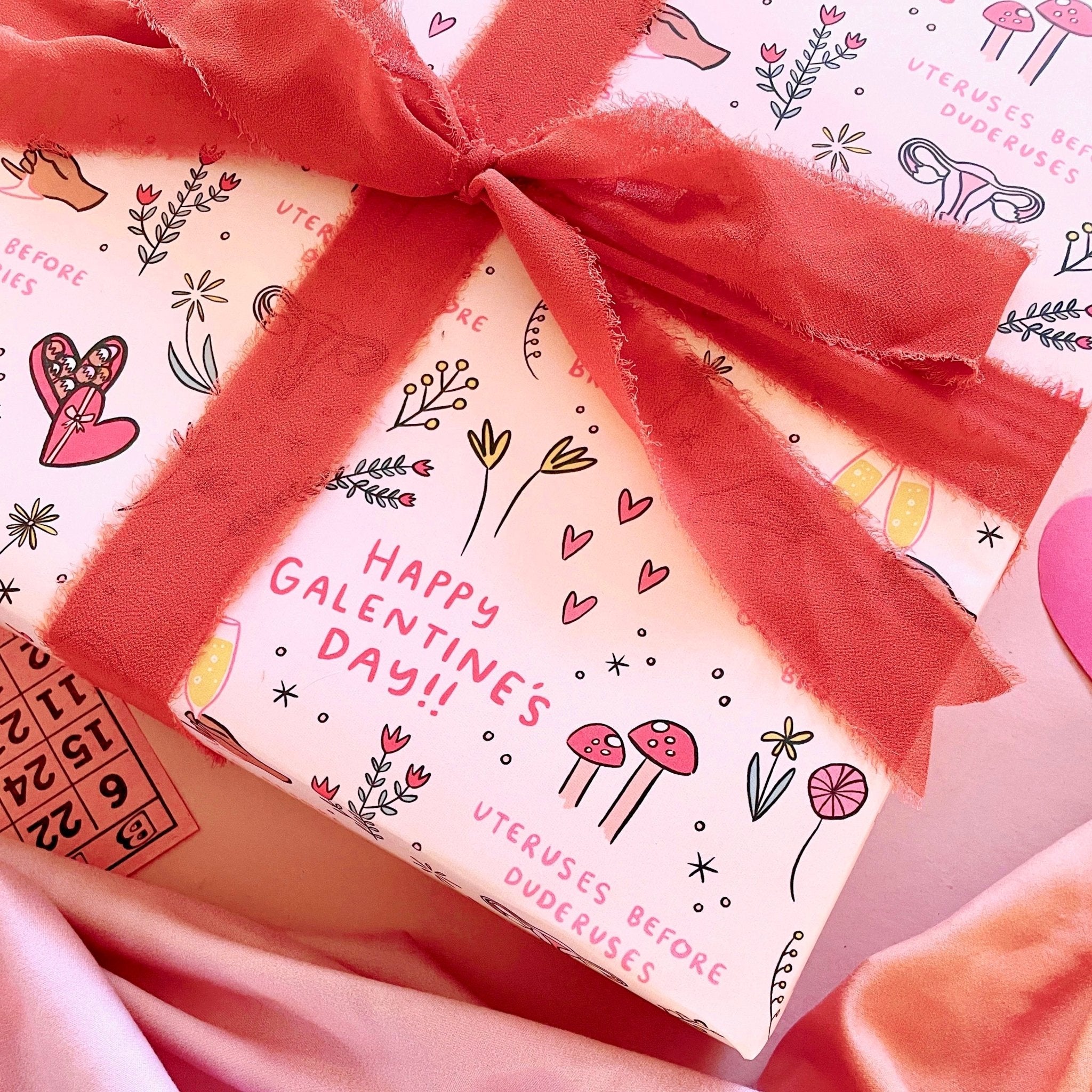 Galentine's Day Wrapping Paper Sheets (Roll of 3) - bubblegum market