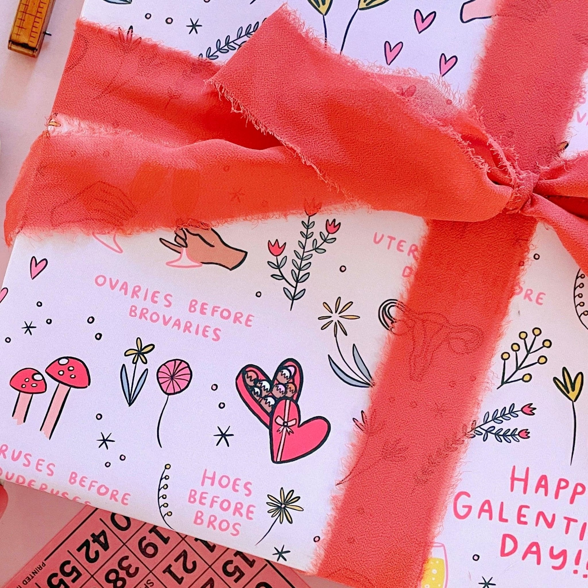 Galentine's Day Wrapping Paper Sheets (Roll of 3) - bubblegum market