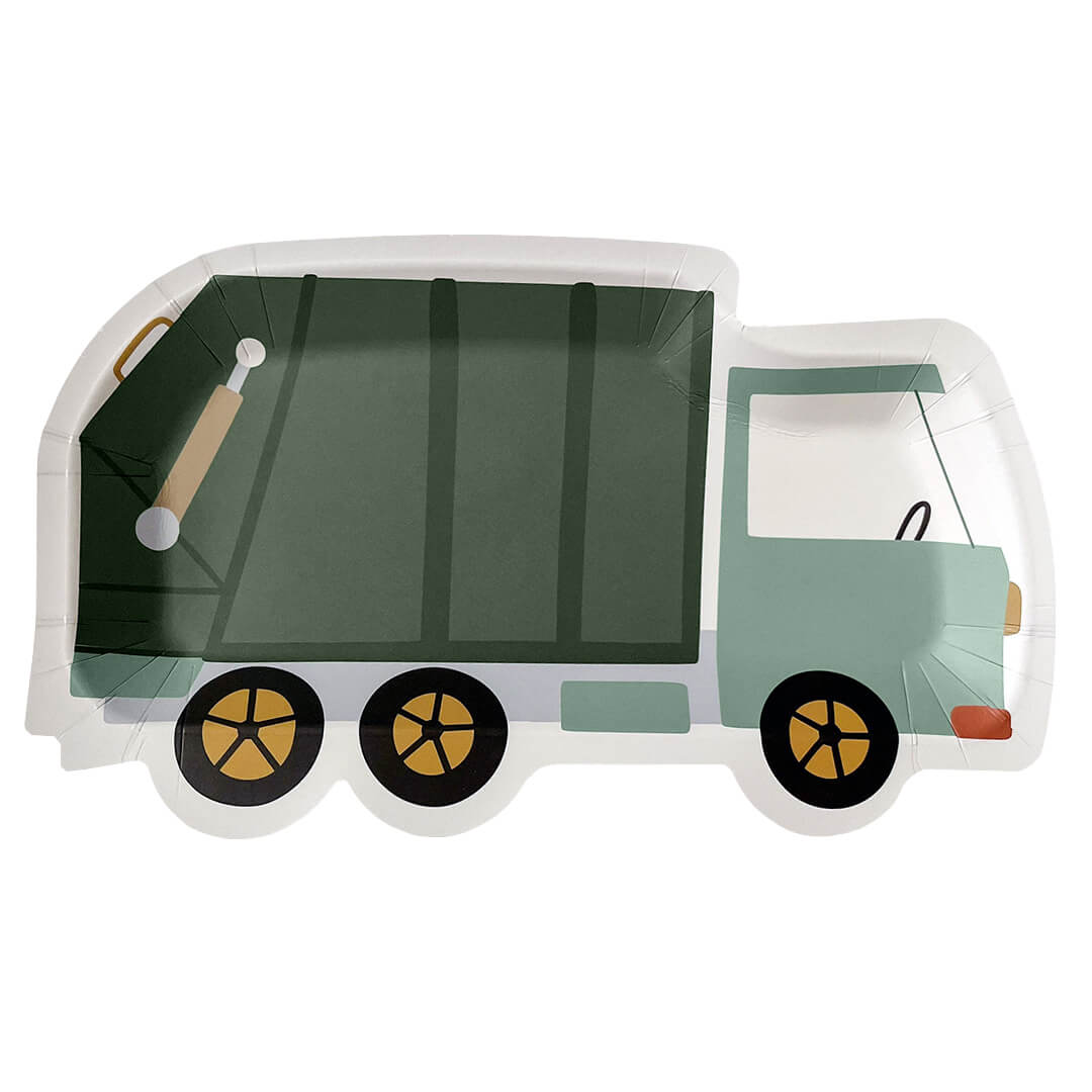 Garbage Truck Paper Plates 8" - bubblegum market